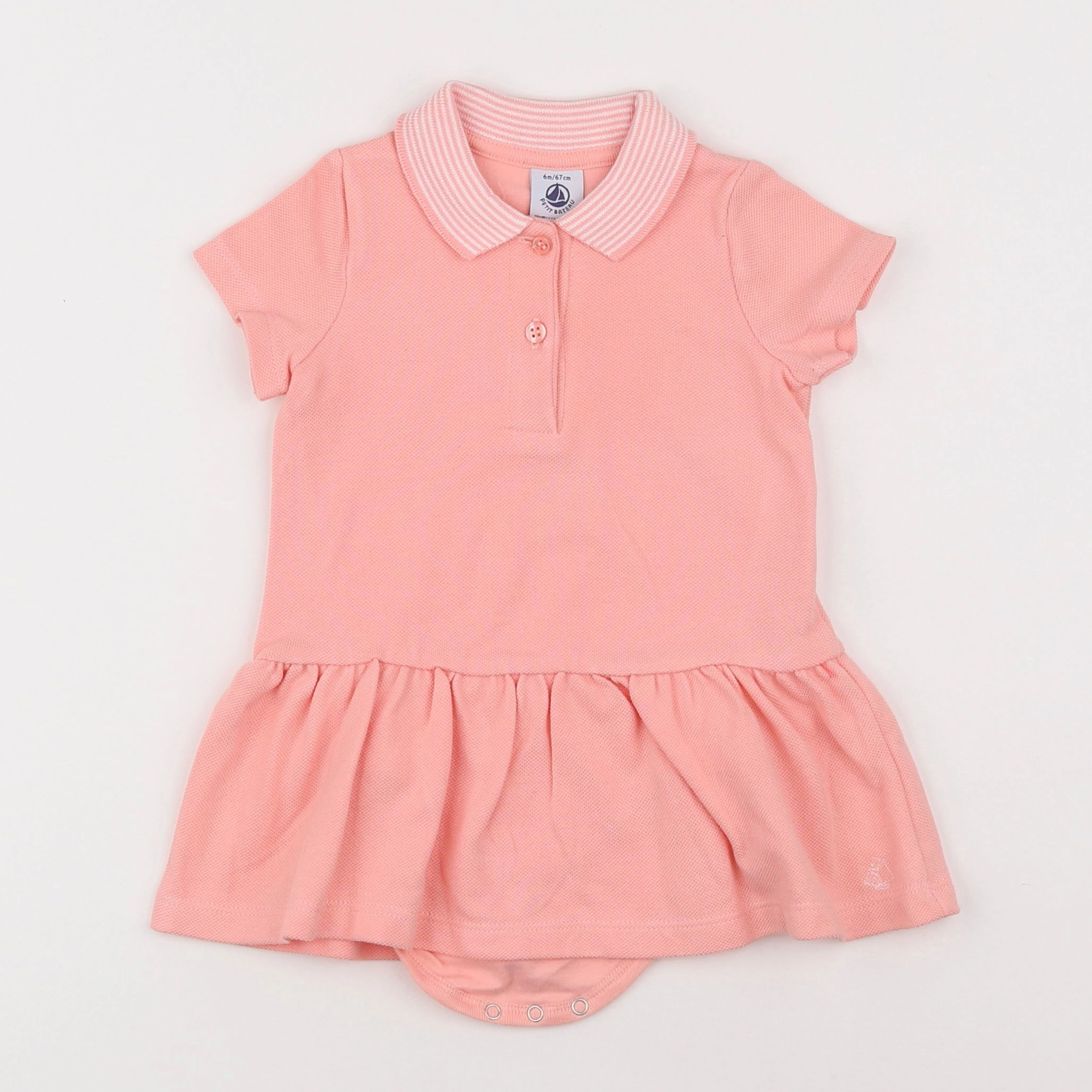 Petit Bateau - body robe rose - 6 mois