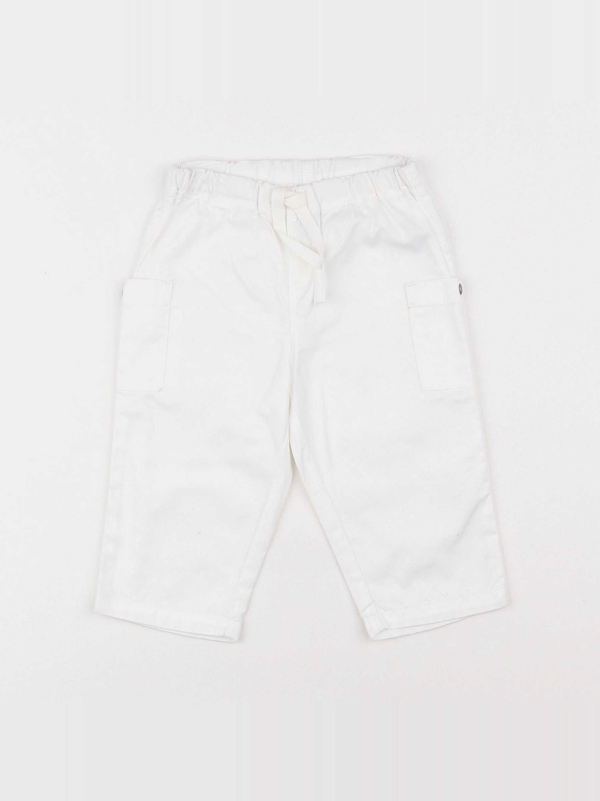 Petit Bateau - pantalon blanc - 12 mois