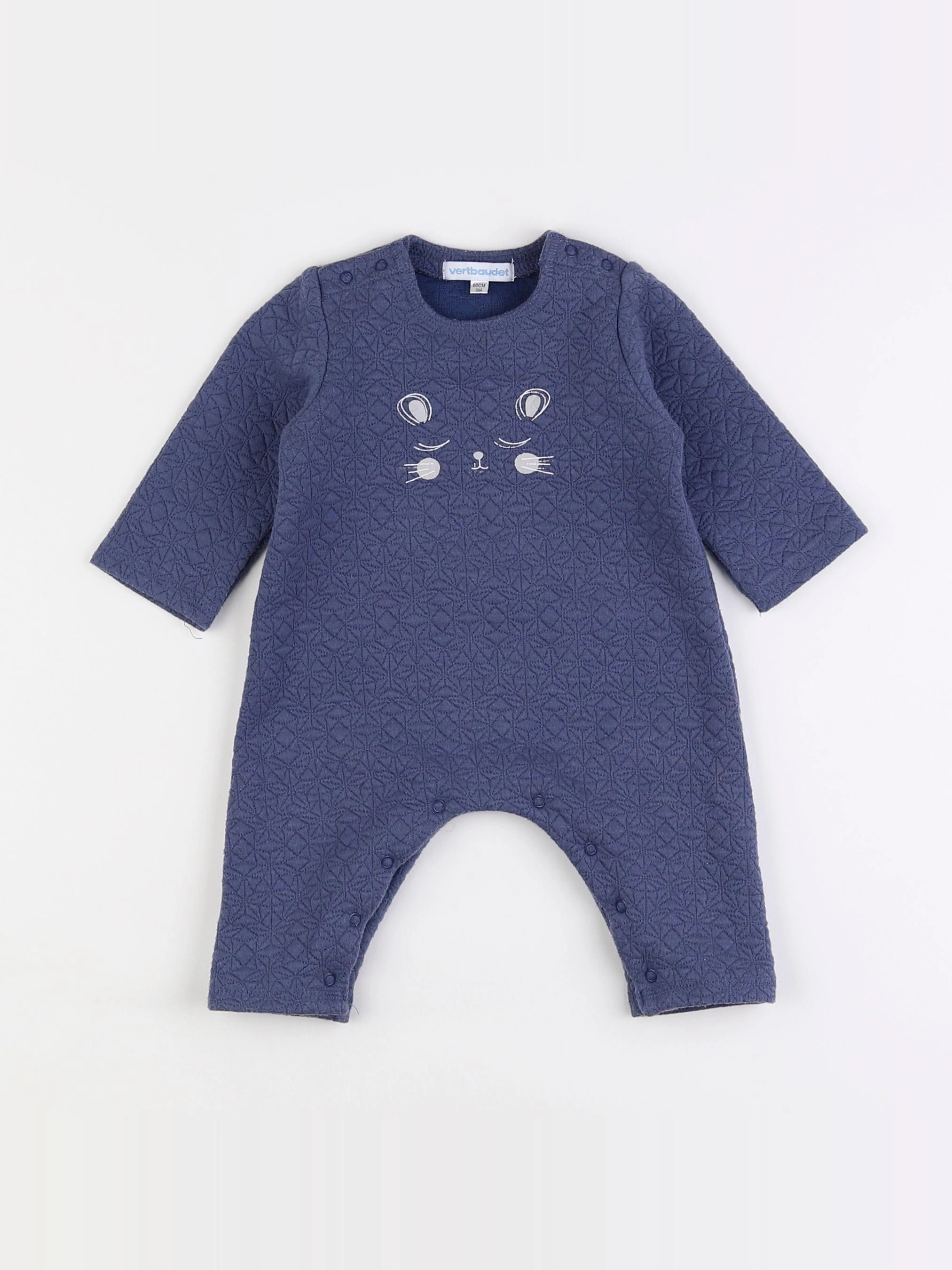Vertbaudet - combinaison bleu - 3 mois