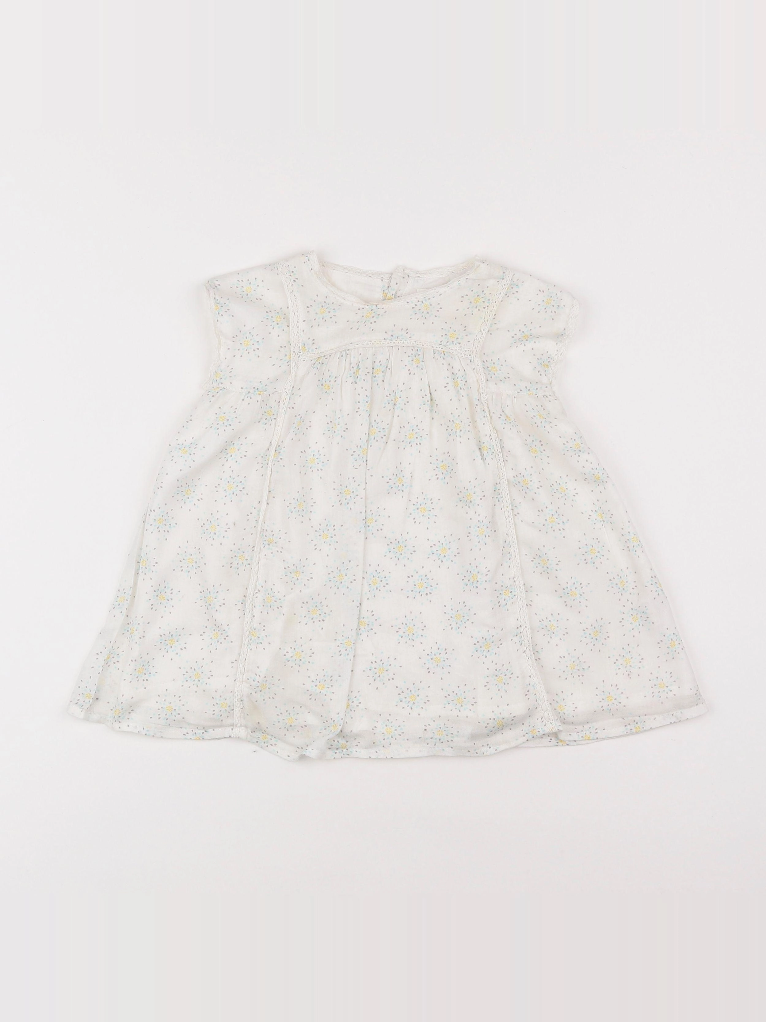 Boutchou - robe beige, bleu - 12 mois