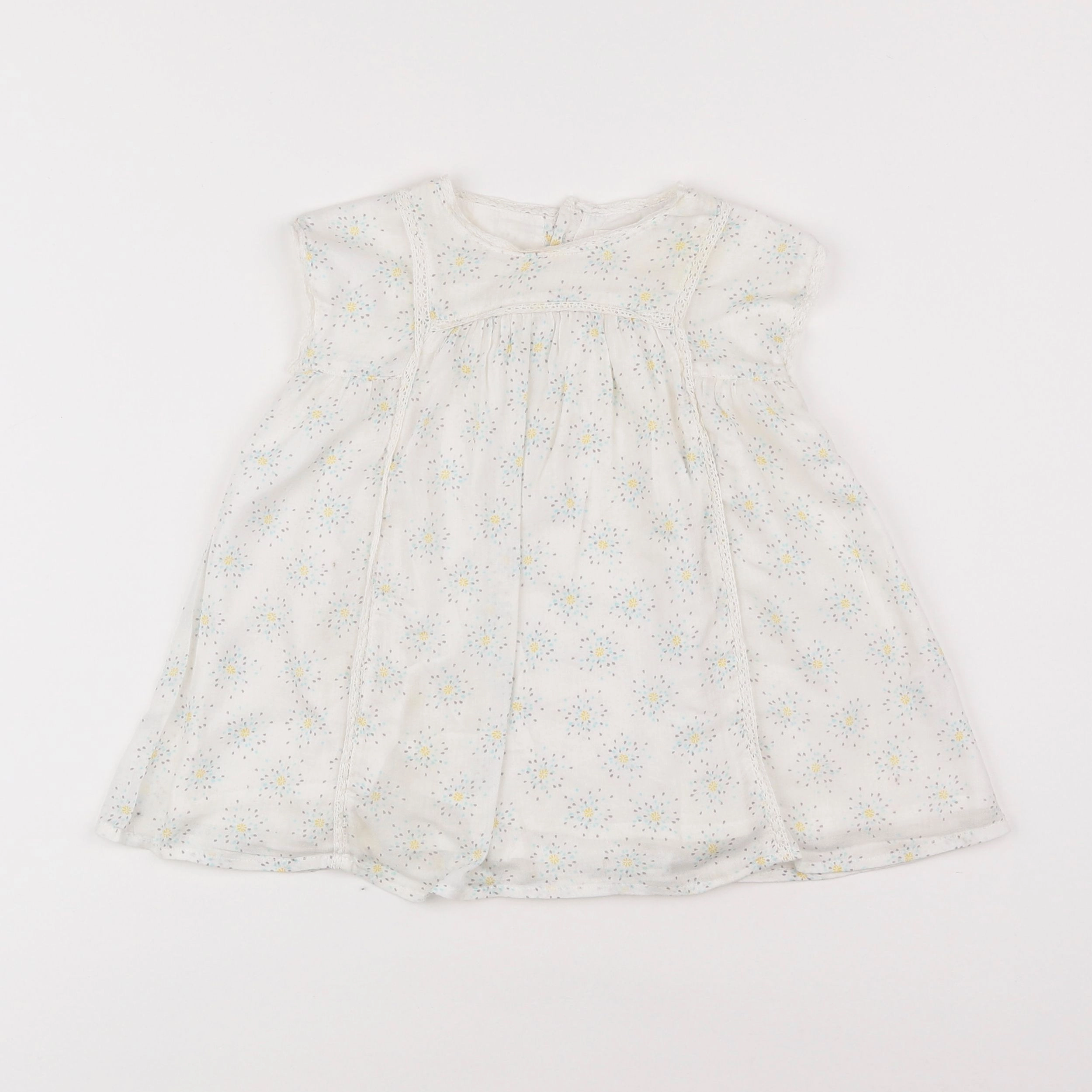 Boutchou - robe beige, bleu - 12 mois