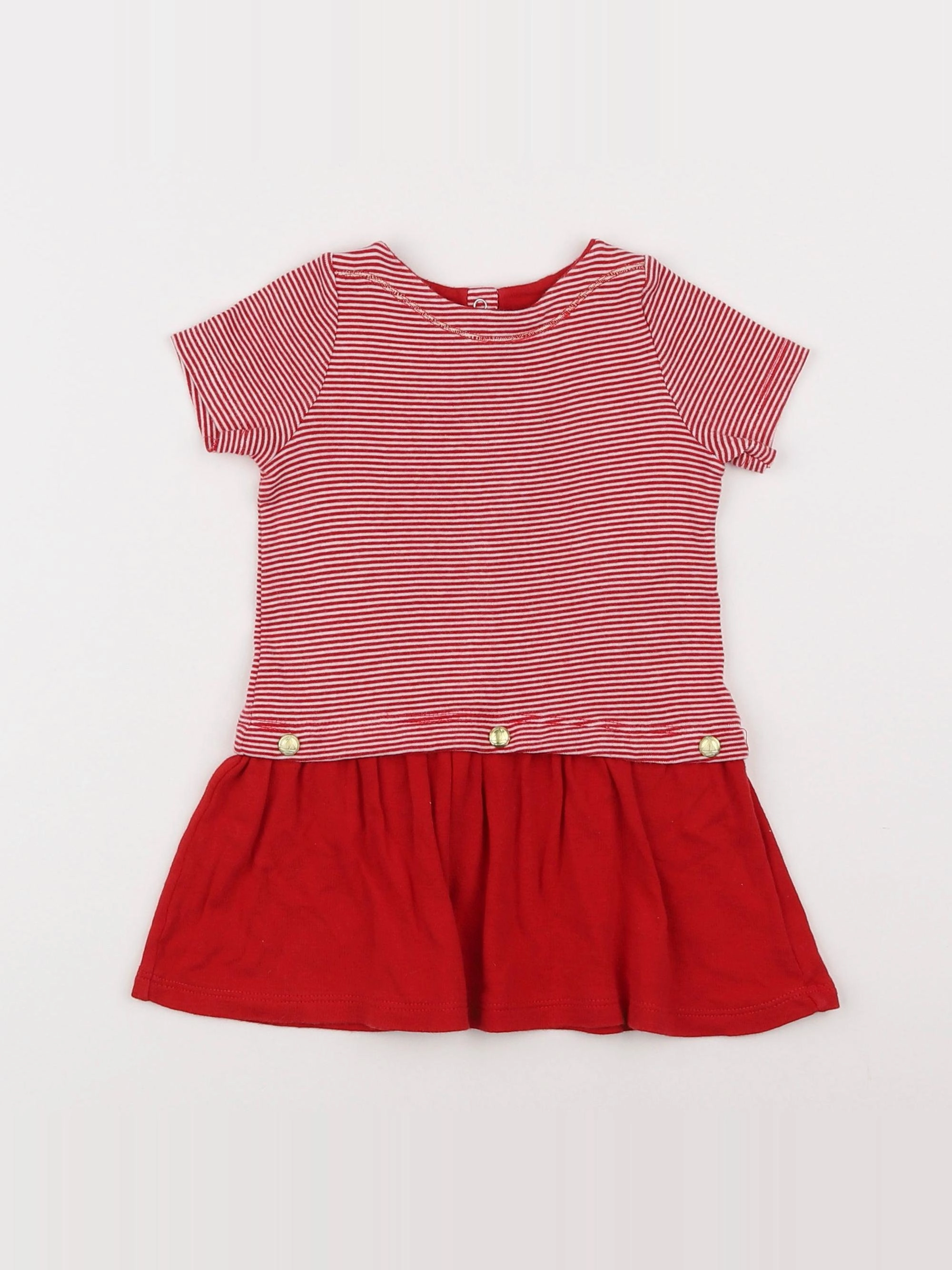 Petit Bateau - robe rouge - 12 mois