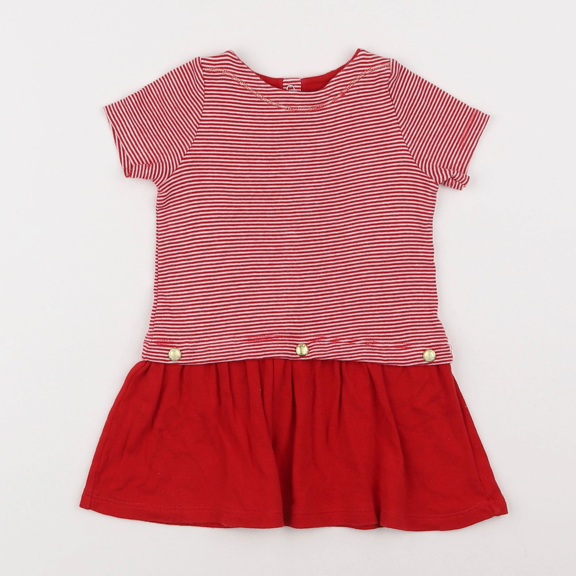 Petit Bateau - robe rouge - 12 mois