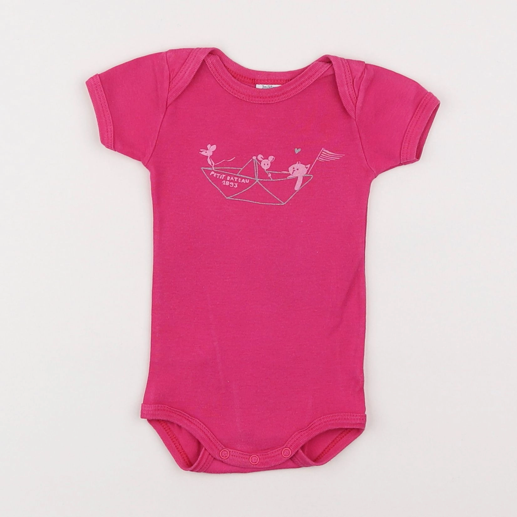 Petit Bateau - body rose - 3 mois