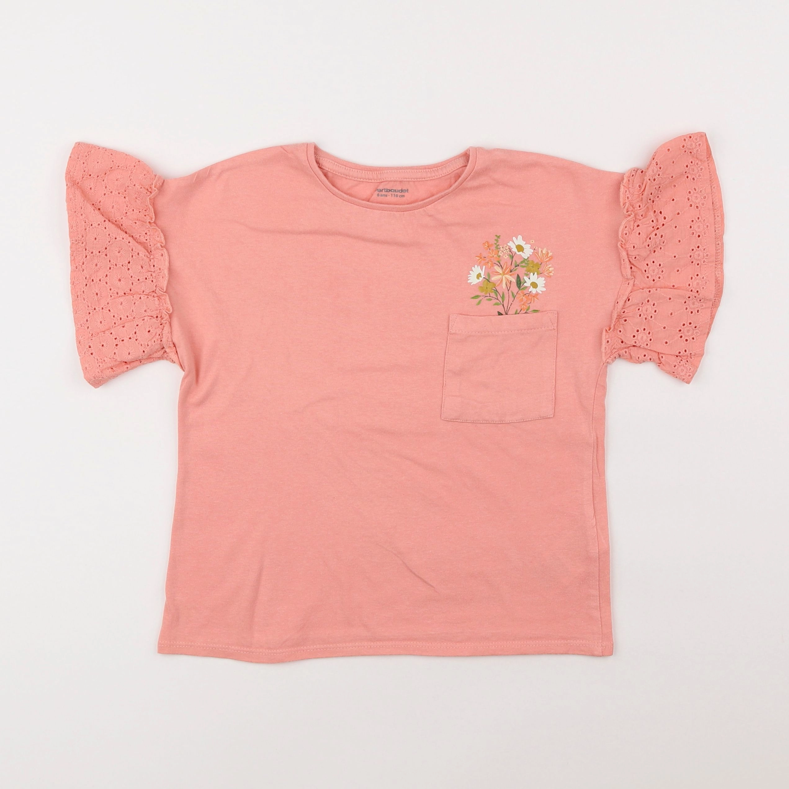 Vertbaudet - tee-shirt rose - 6 ans