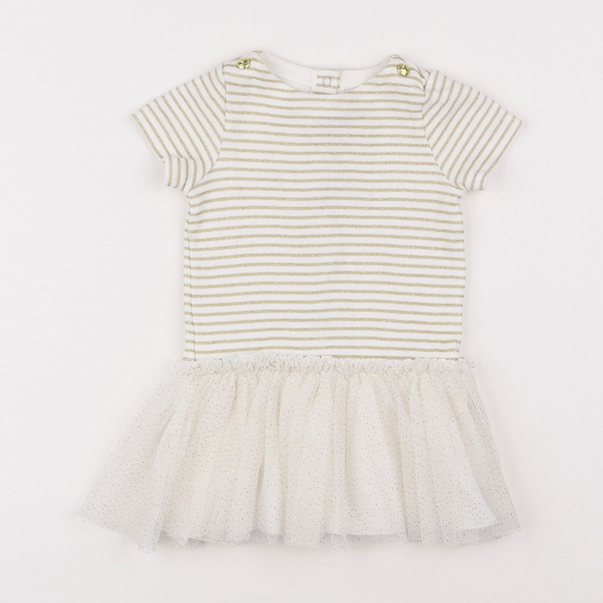 Petit Bateau - robe beige, or - 6 mois