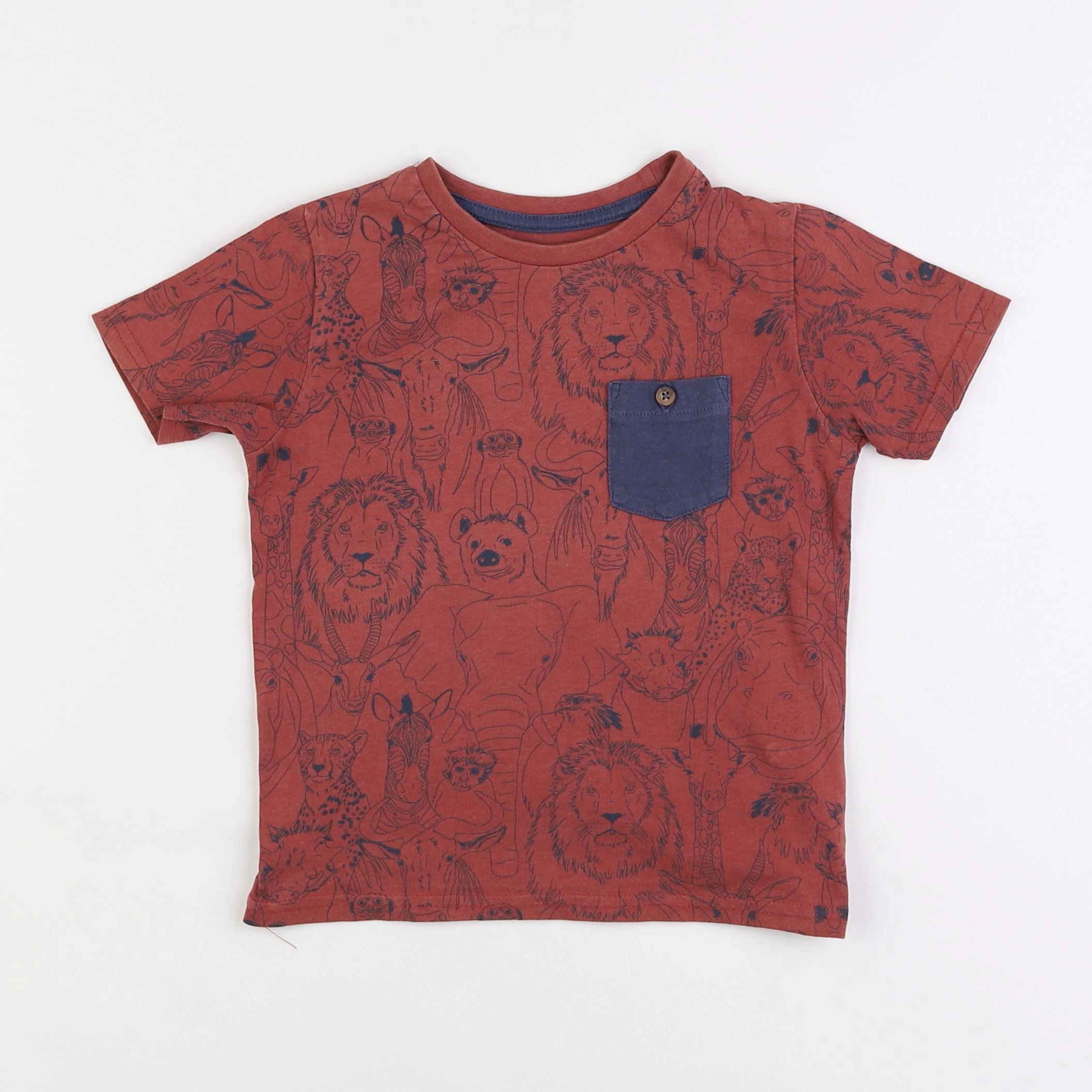 Vertbaudet - tee-shirt rouge - 5 ans