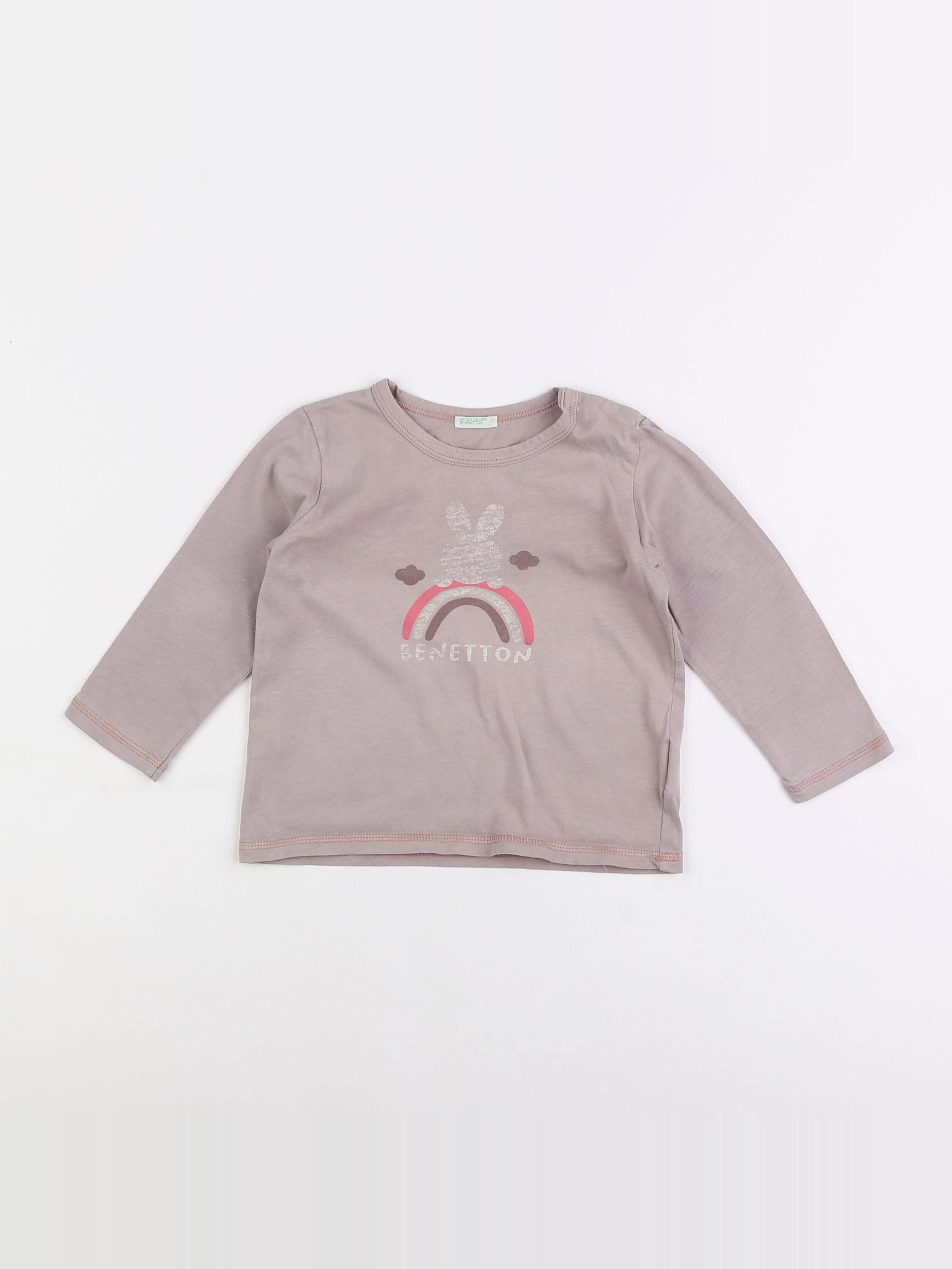 Benetton - tee-shirt violet - 12/18 mois