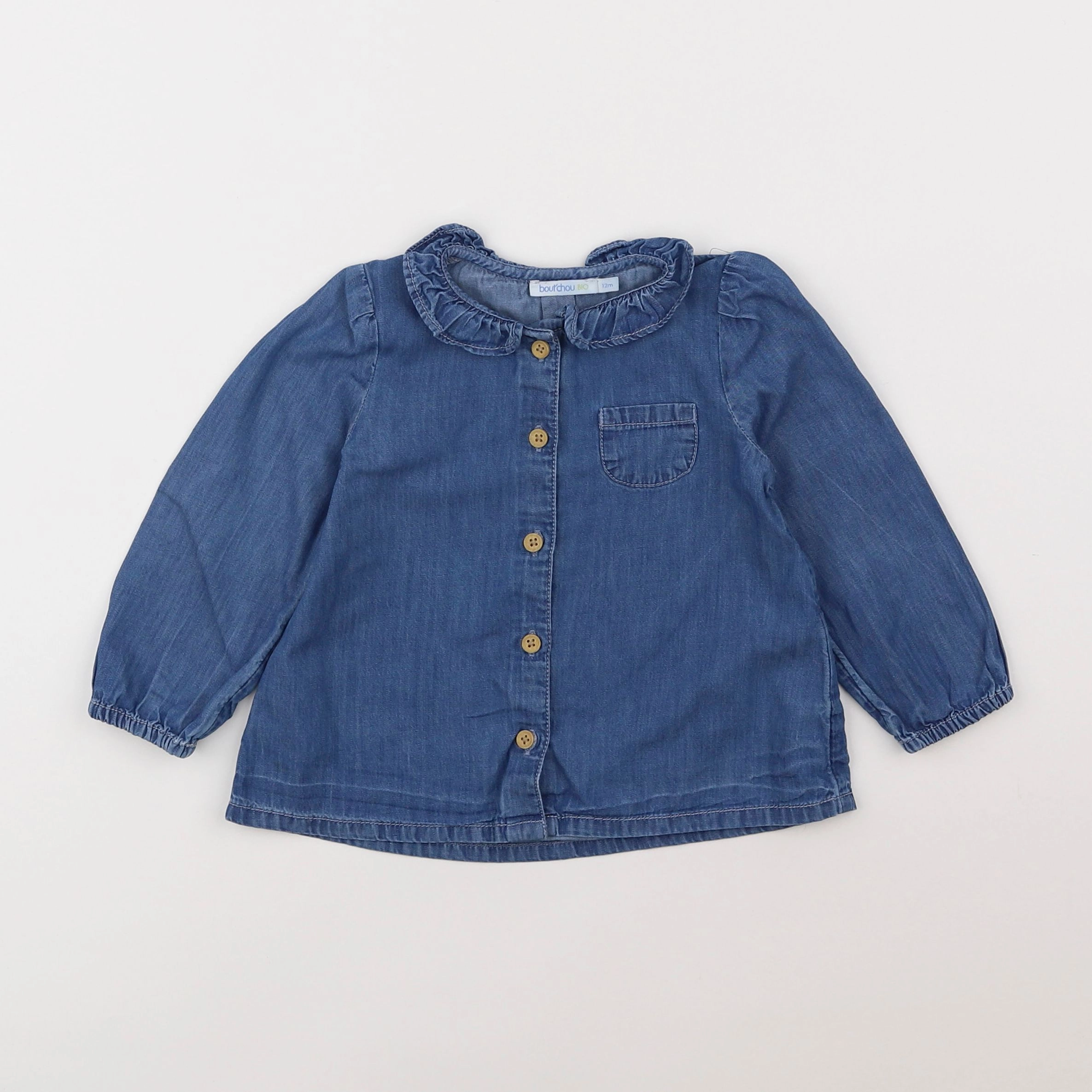 Boutchou - blouse bleu - 12 mois