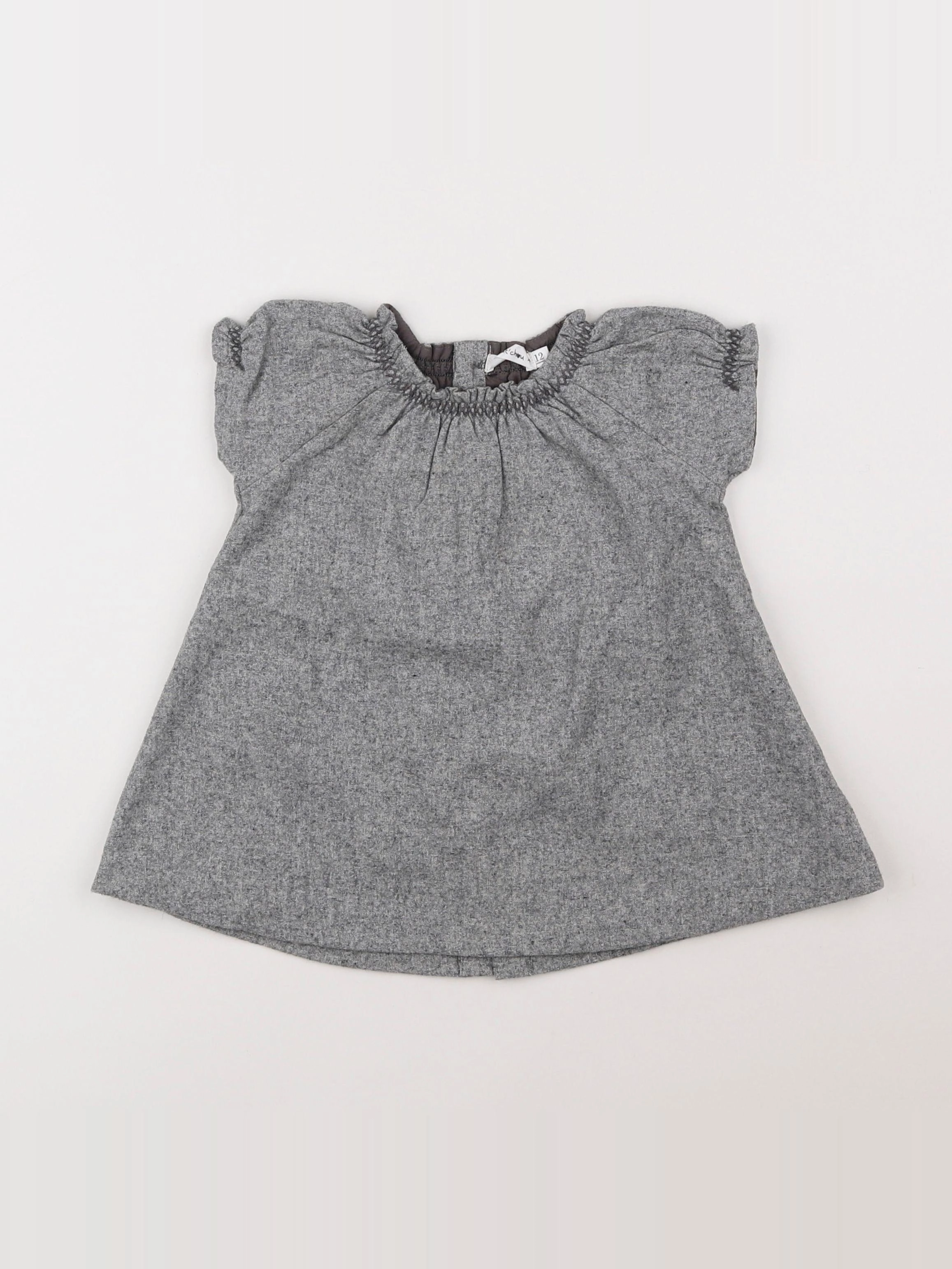 Boutchou - robe gris - 12 mois