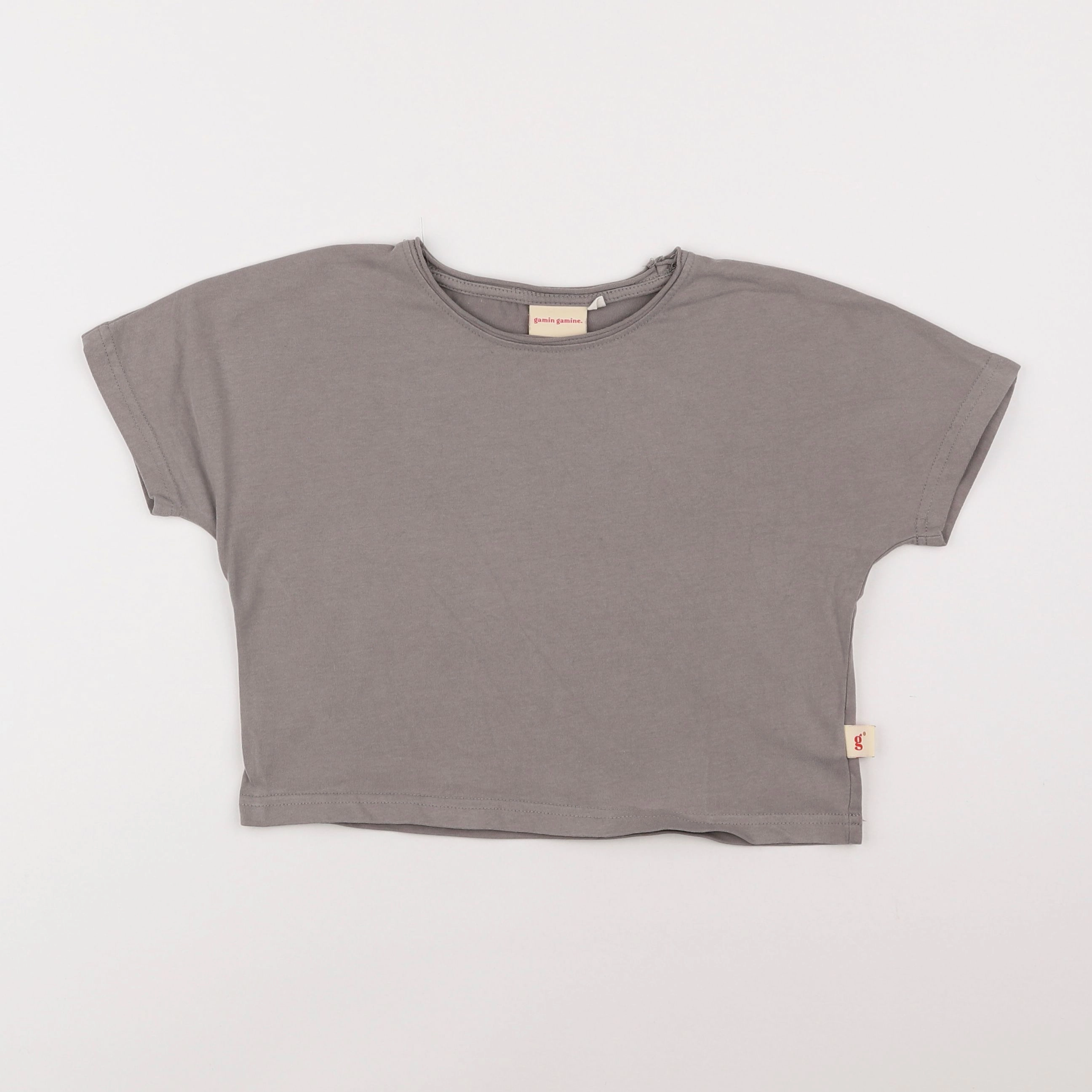 Gamin gamine - tee-shirt taupe - 2 ans