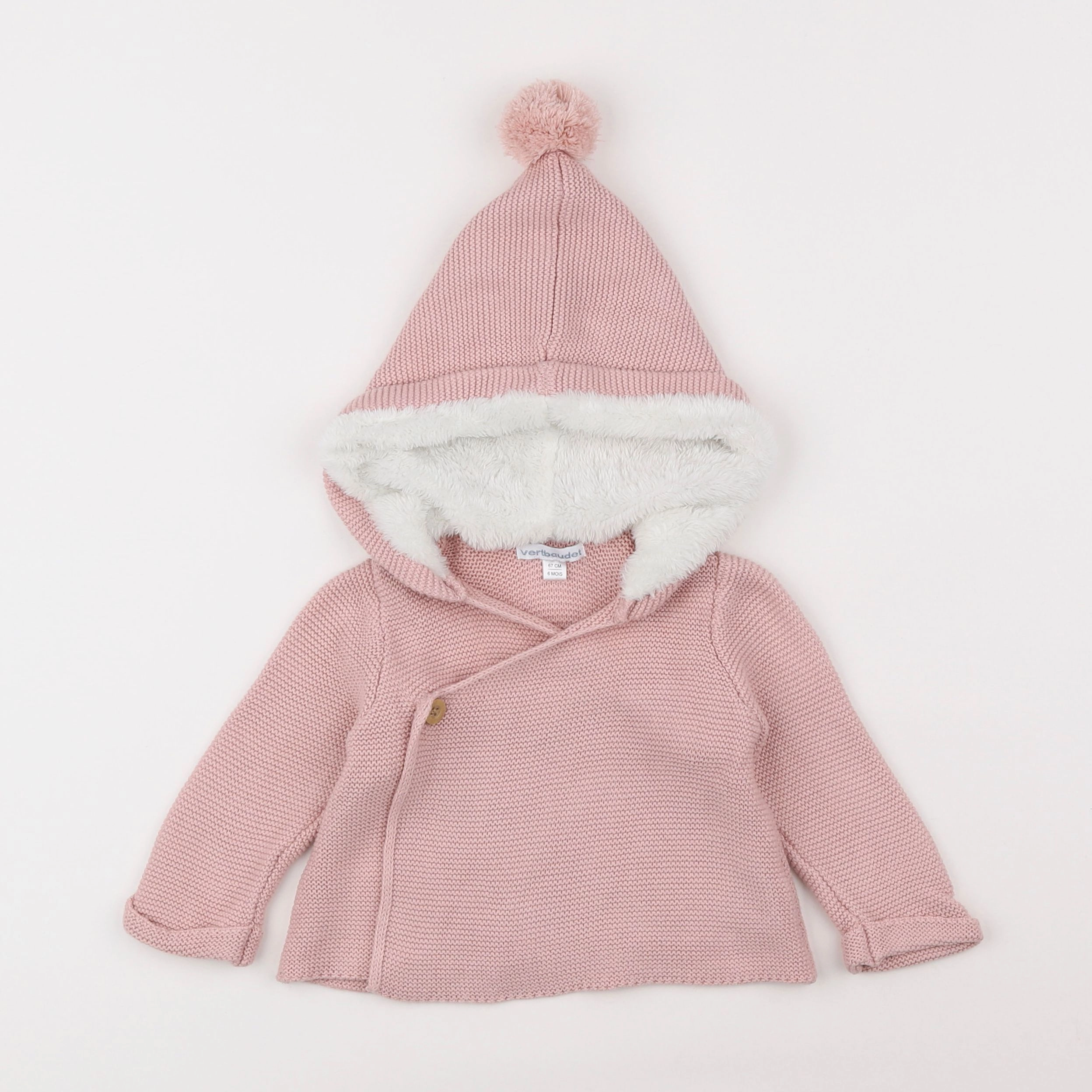 Vertbaudet - gilet rose - 6 mois