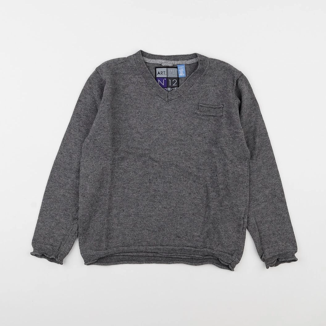 Okaidi - pull gris - 8 ans