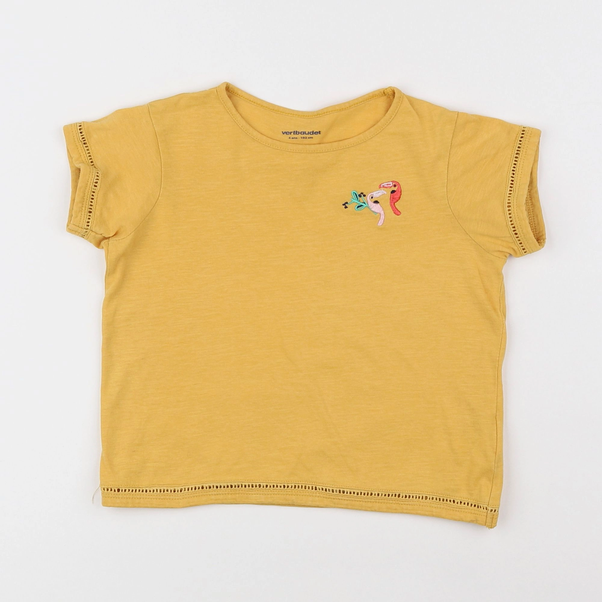 Vertbaudet - tee-shirt jaune - 4 ans