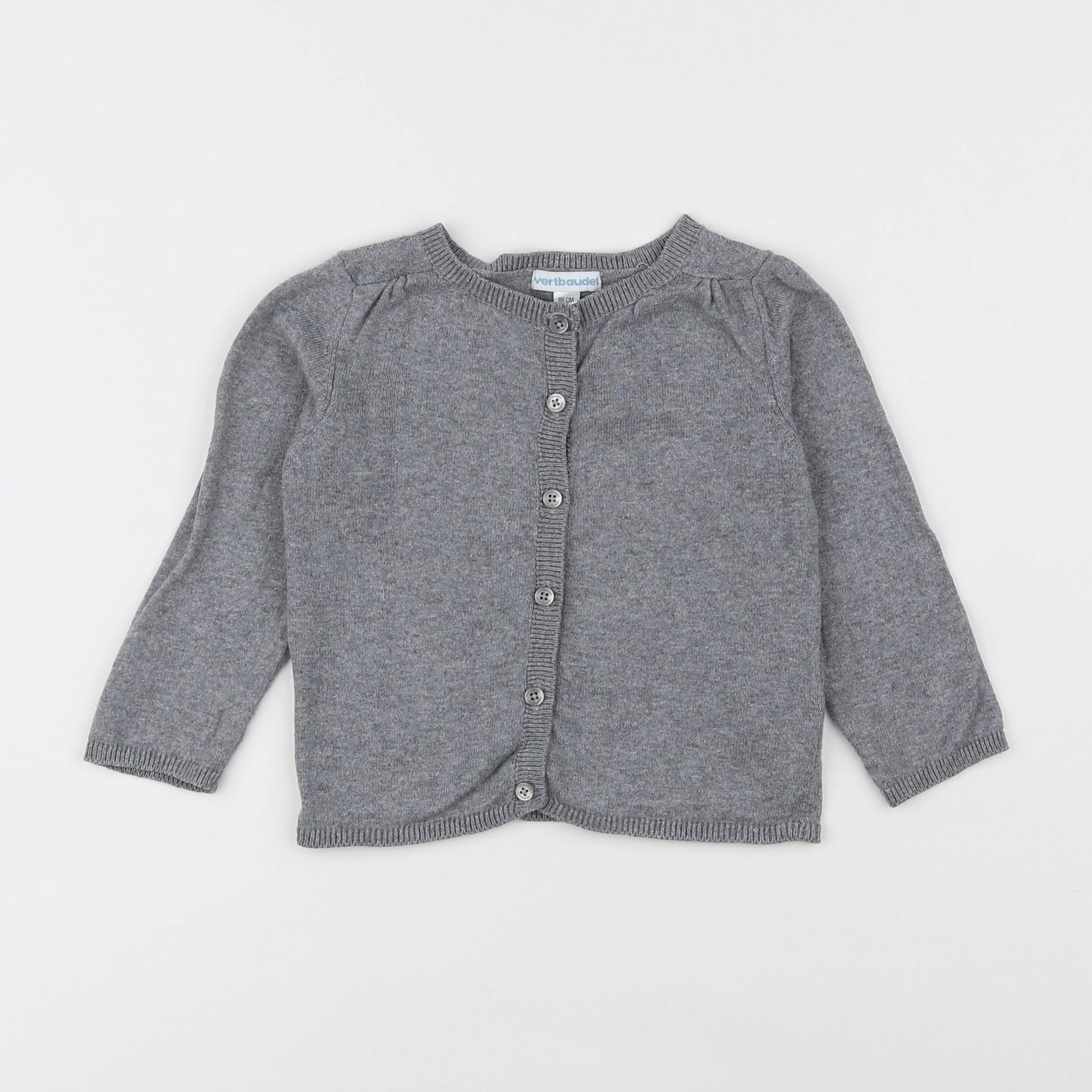 Vertbaudet - gilet gris - 2 ans