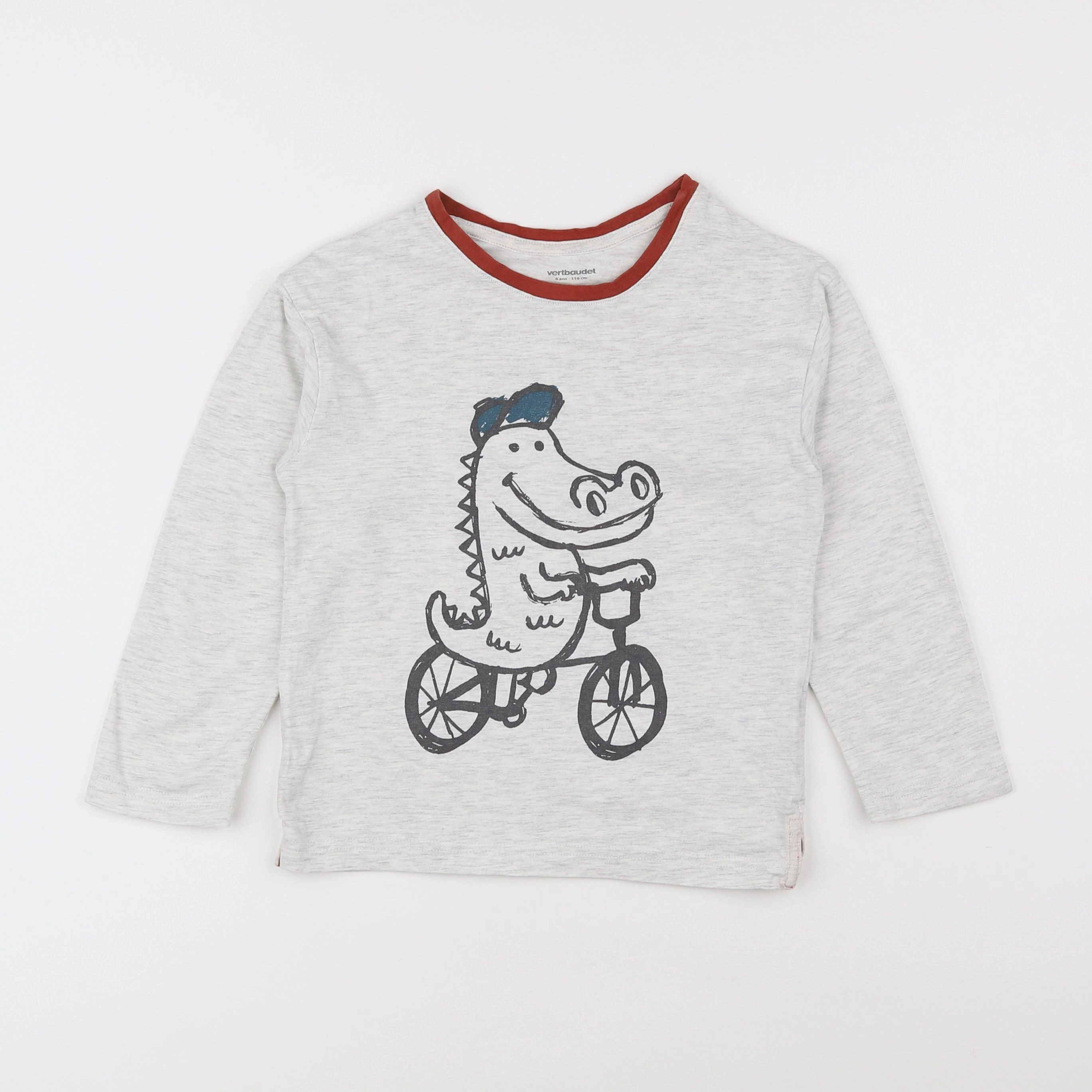 Vertbaudet - tee-shirt gris - 6 ans