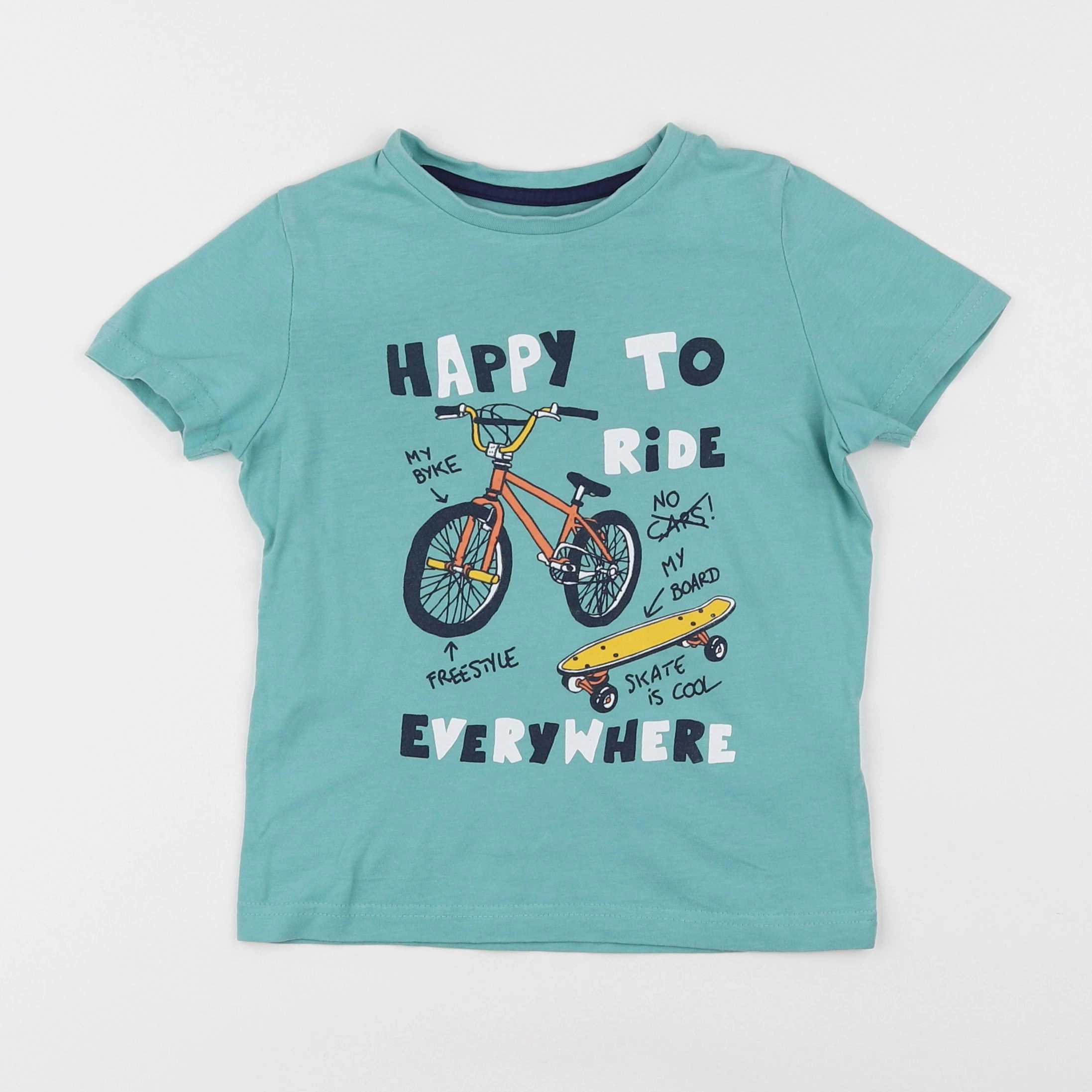 Vertbaudet - tee-shirt bleu - 5 ans