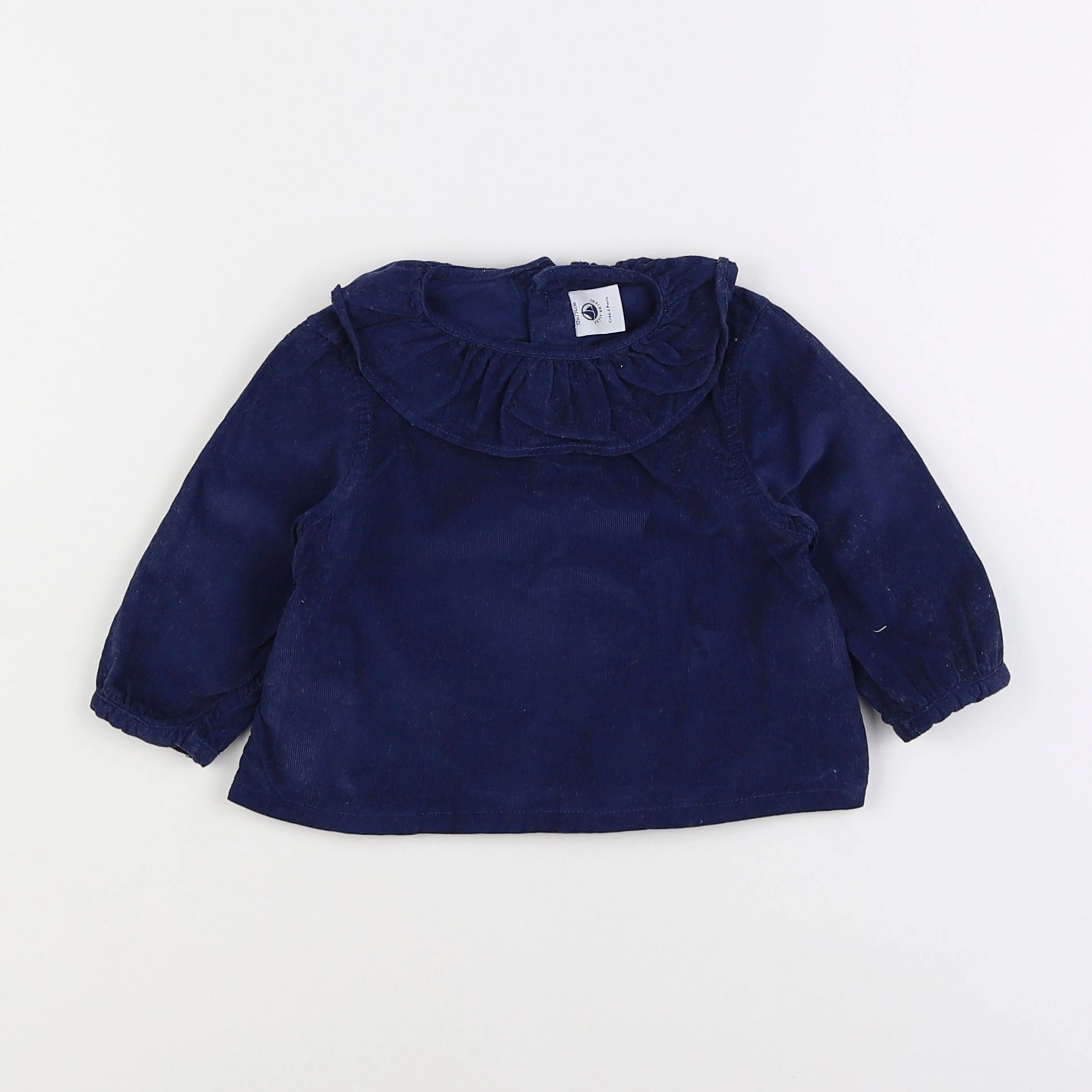 Petit Bateau - blouse bleu - 12 mois