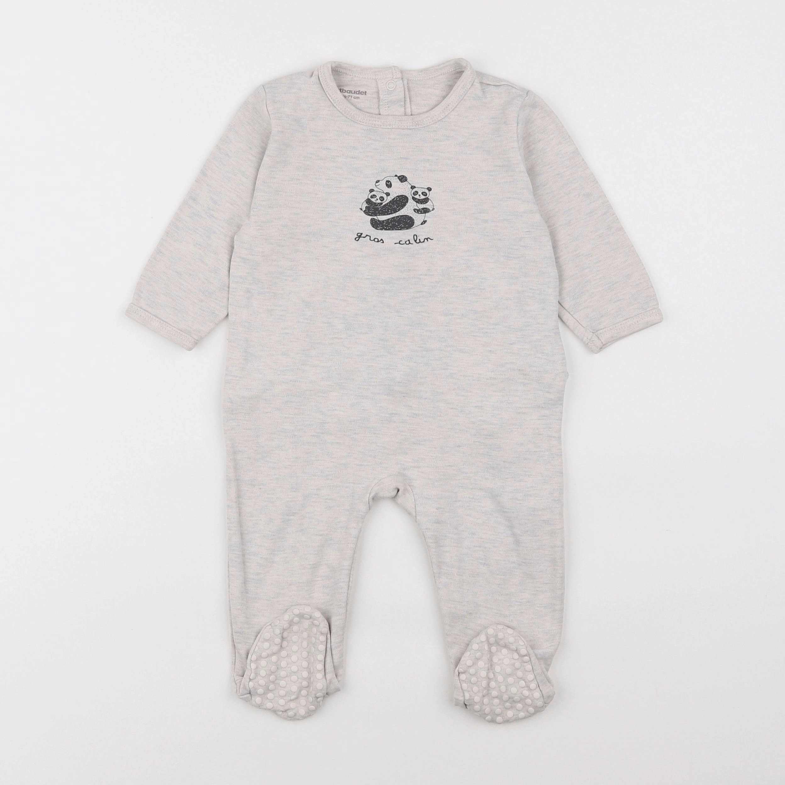 Vertbaudet - pyjama coton gris - 9 mois