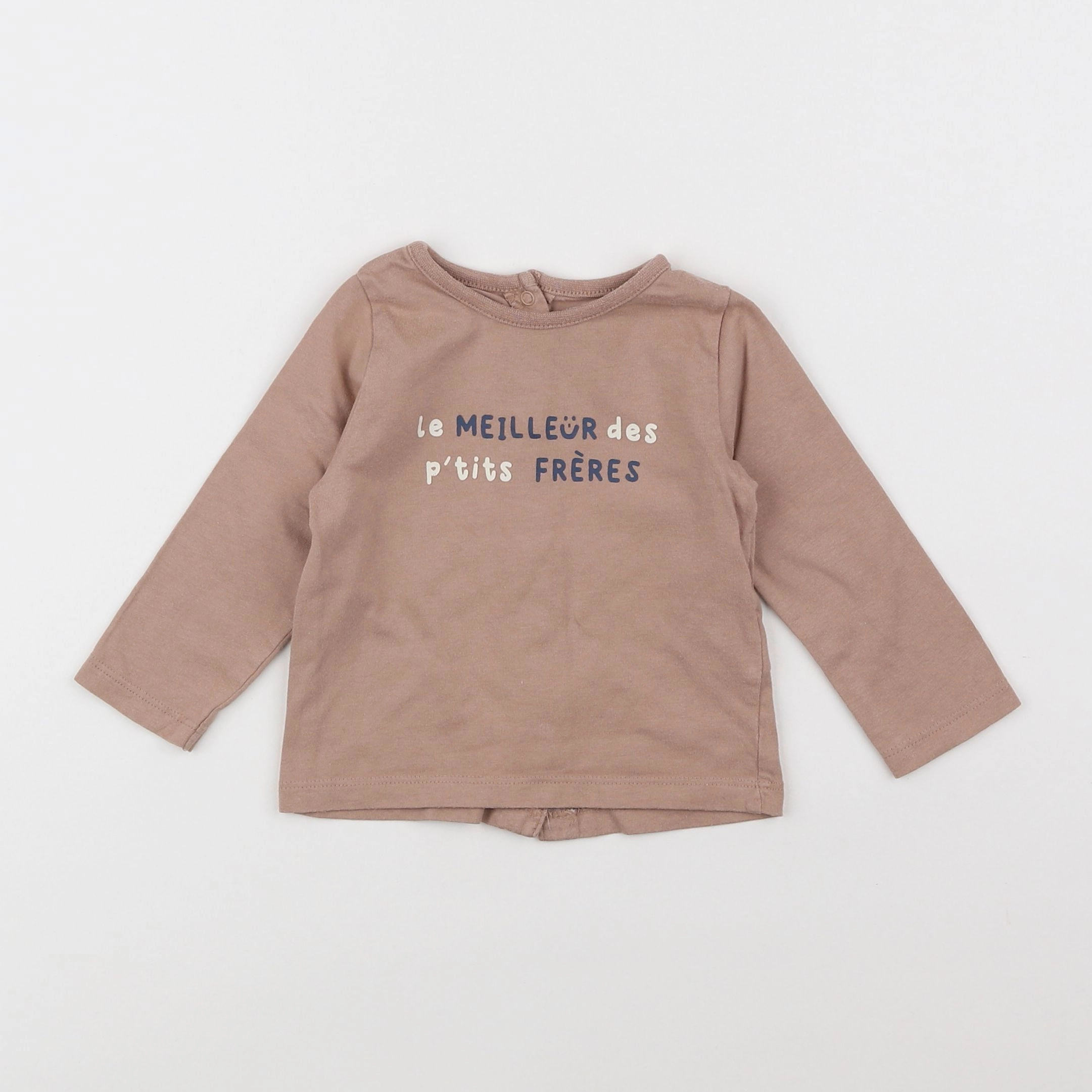 Vertbaudet - tee-shirt marron - 9 mois