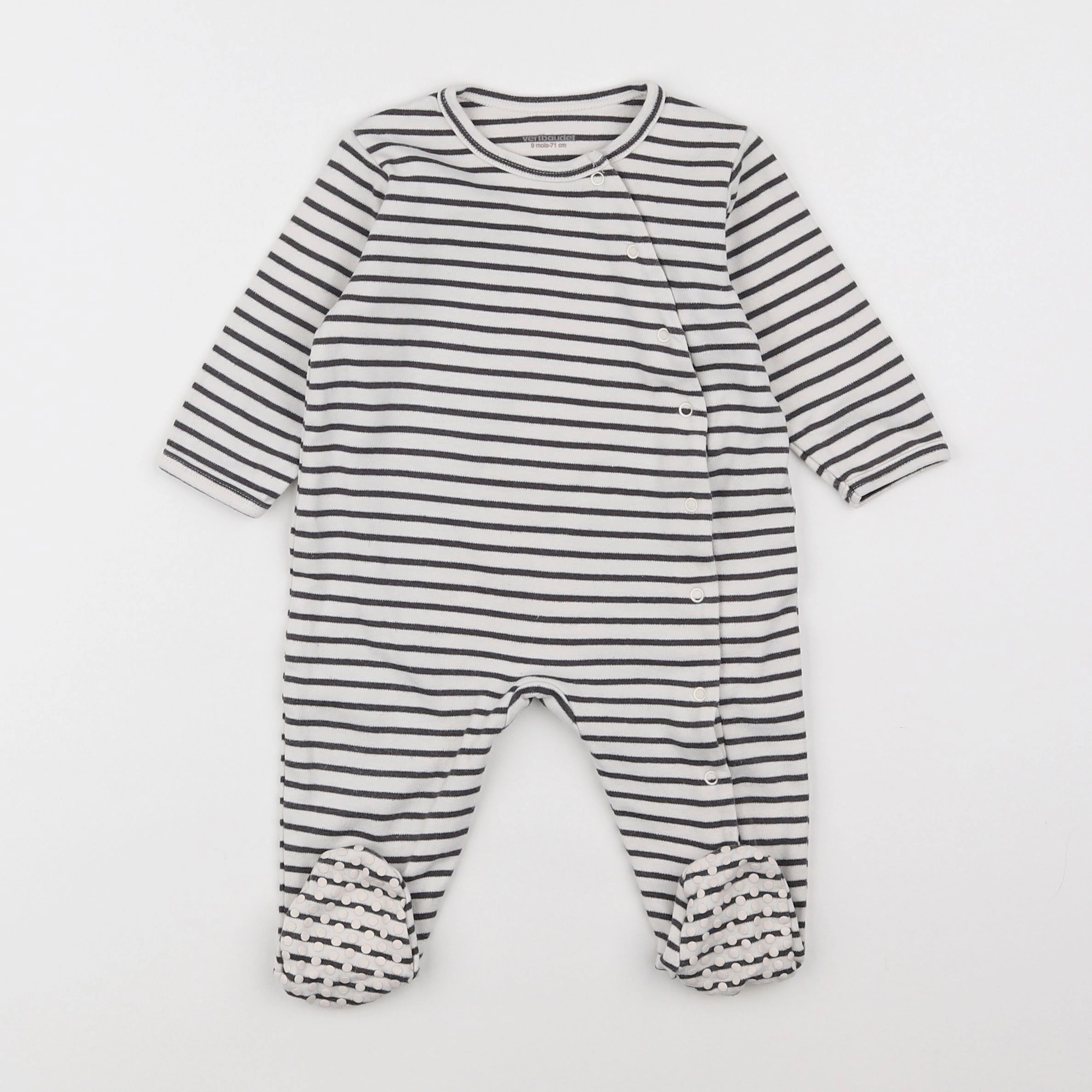 Vertbaudet - pyjama coton blanc, bleu - 9 mois