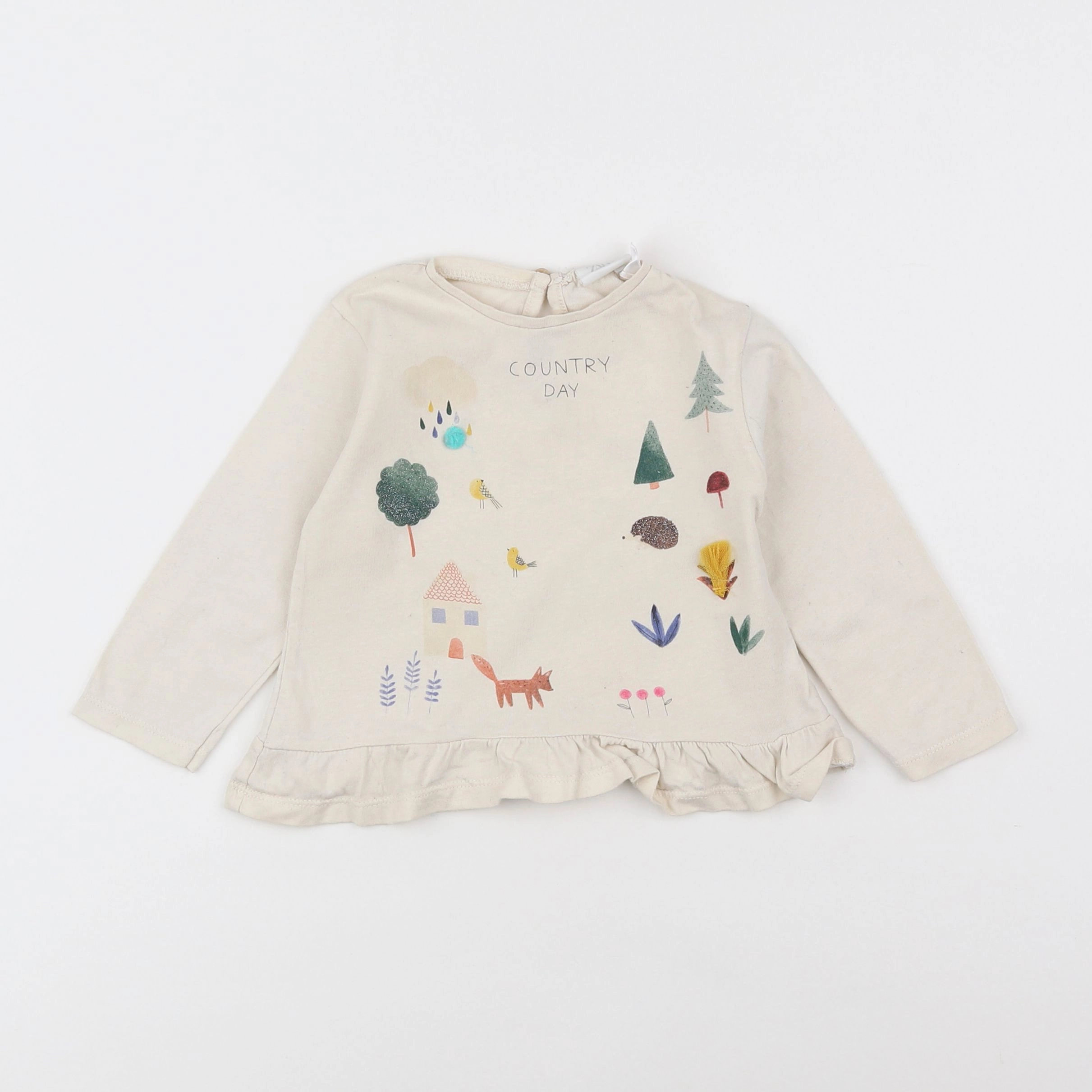 Zara - tee-shirt beige - 9/12 mois