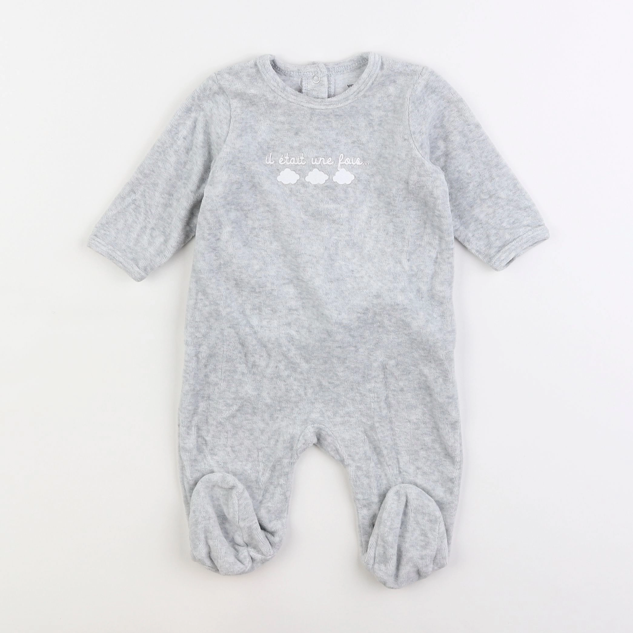 Vertbaudet - pyjama velours gris - 3 mois