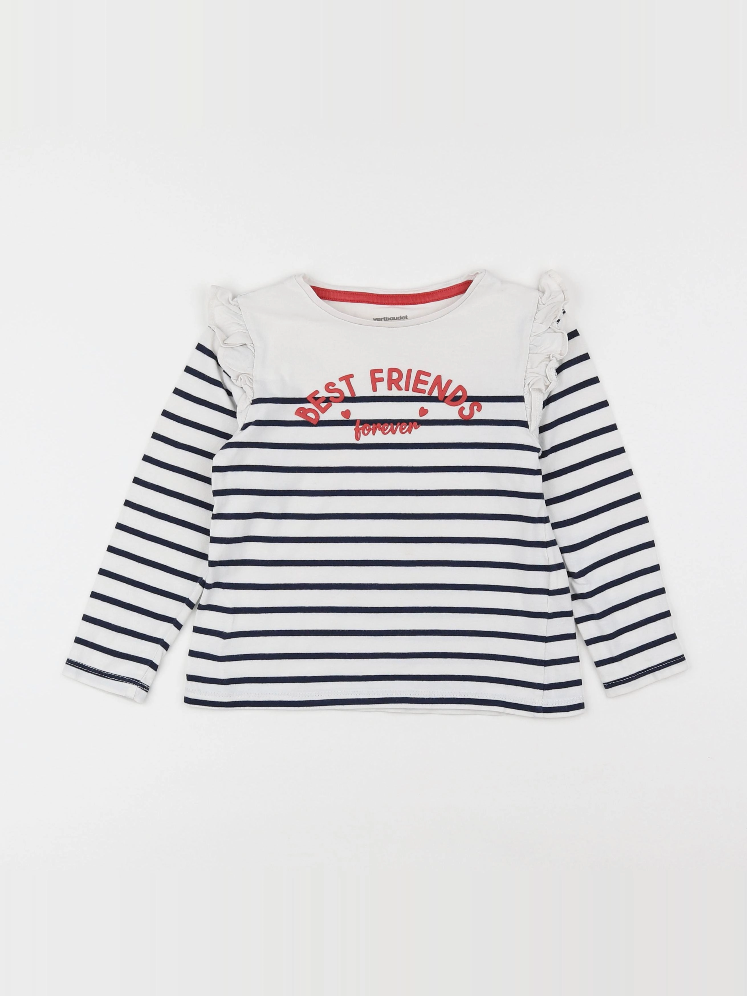 Vertbaudet - tee-shirt bleu, blanc - 6 ans