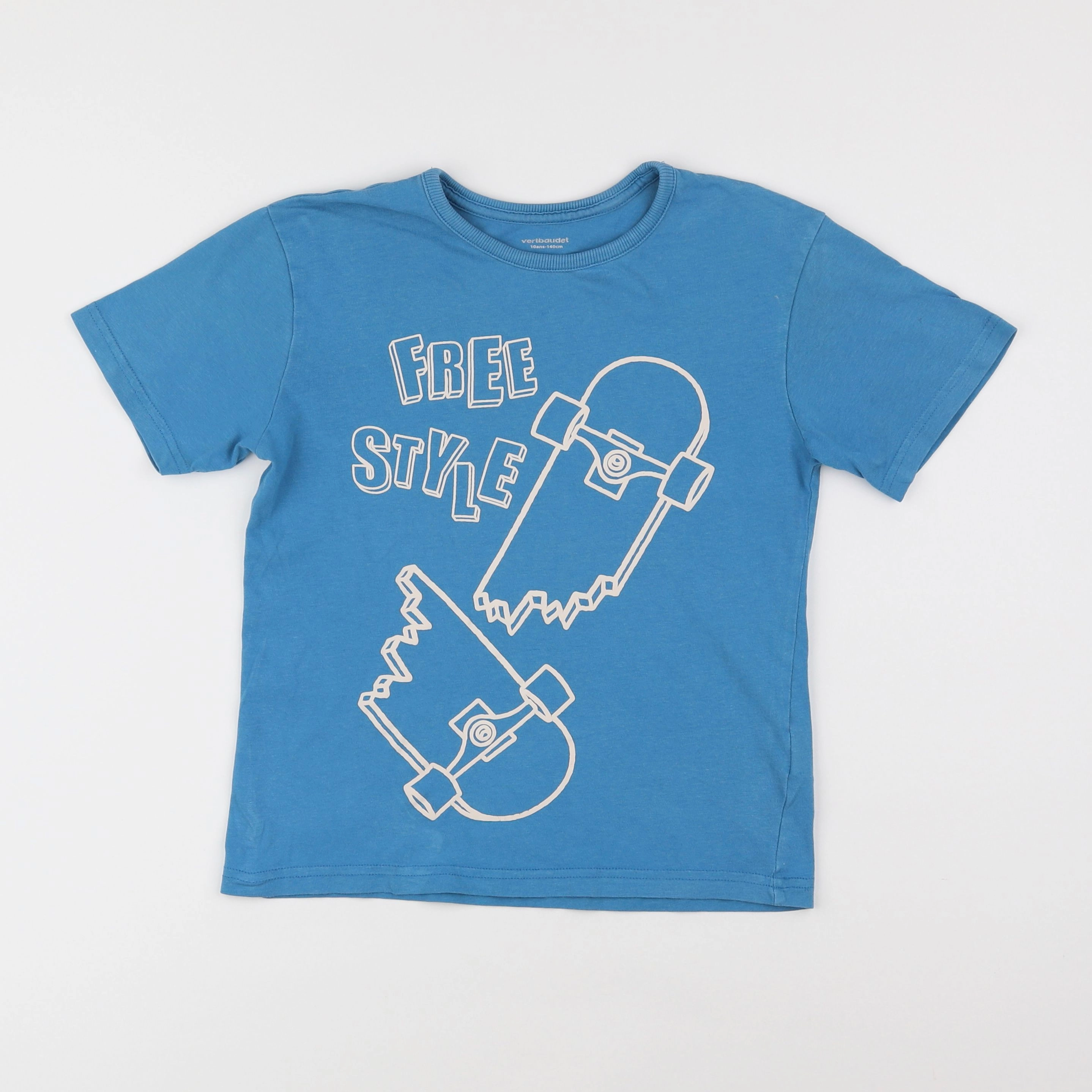 Vertbaudet - tee-shirt bleu - 10 ans