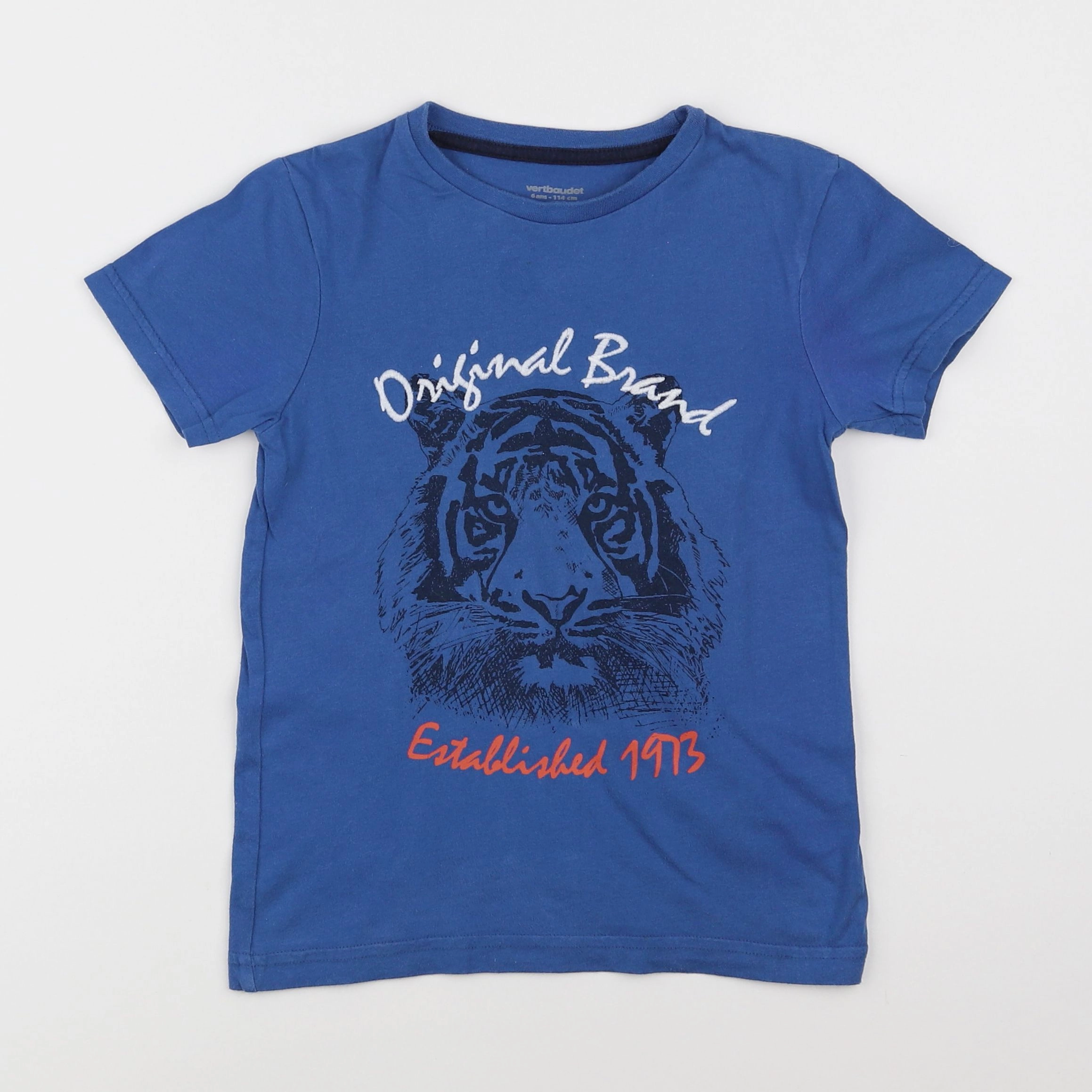 Vertbaudet - tee-shirt bleu - 6 ans