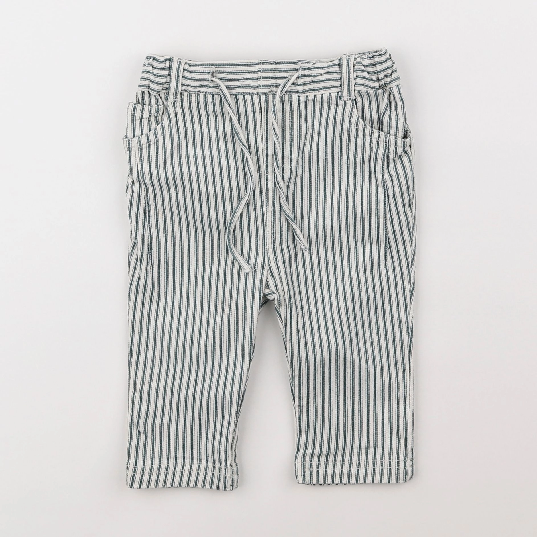 Emile et Ida - pantalon blanc, vert - 18 mois