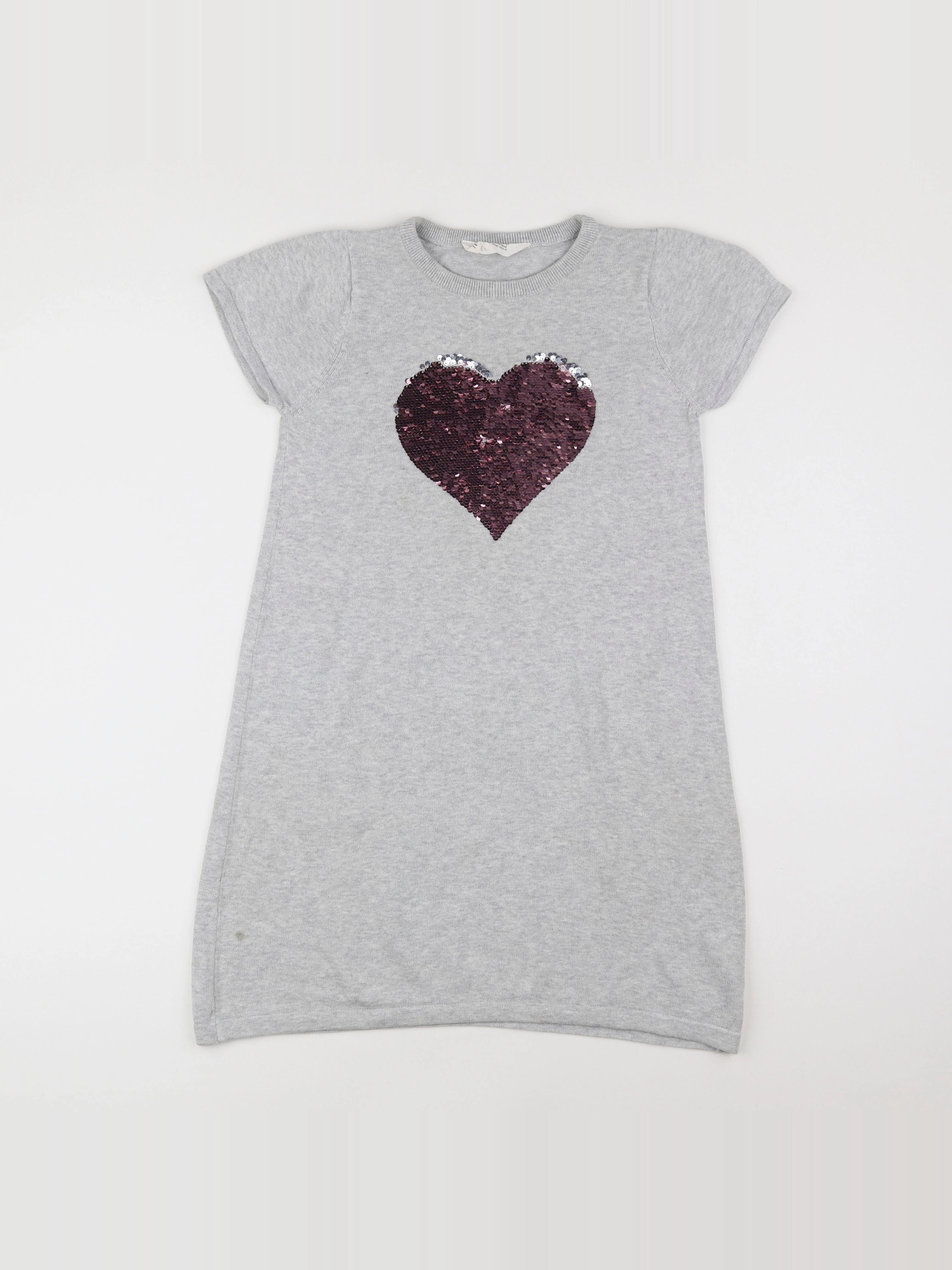 H&M - robe gris - 8/10 ans