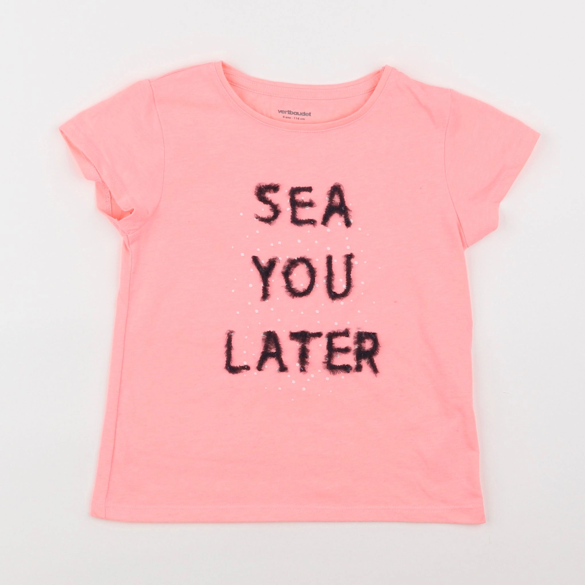 Vertbaudet - tee-shirt rose - 6 ans