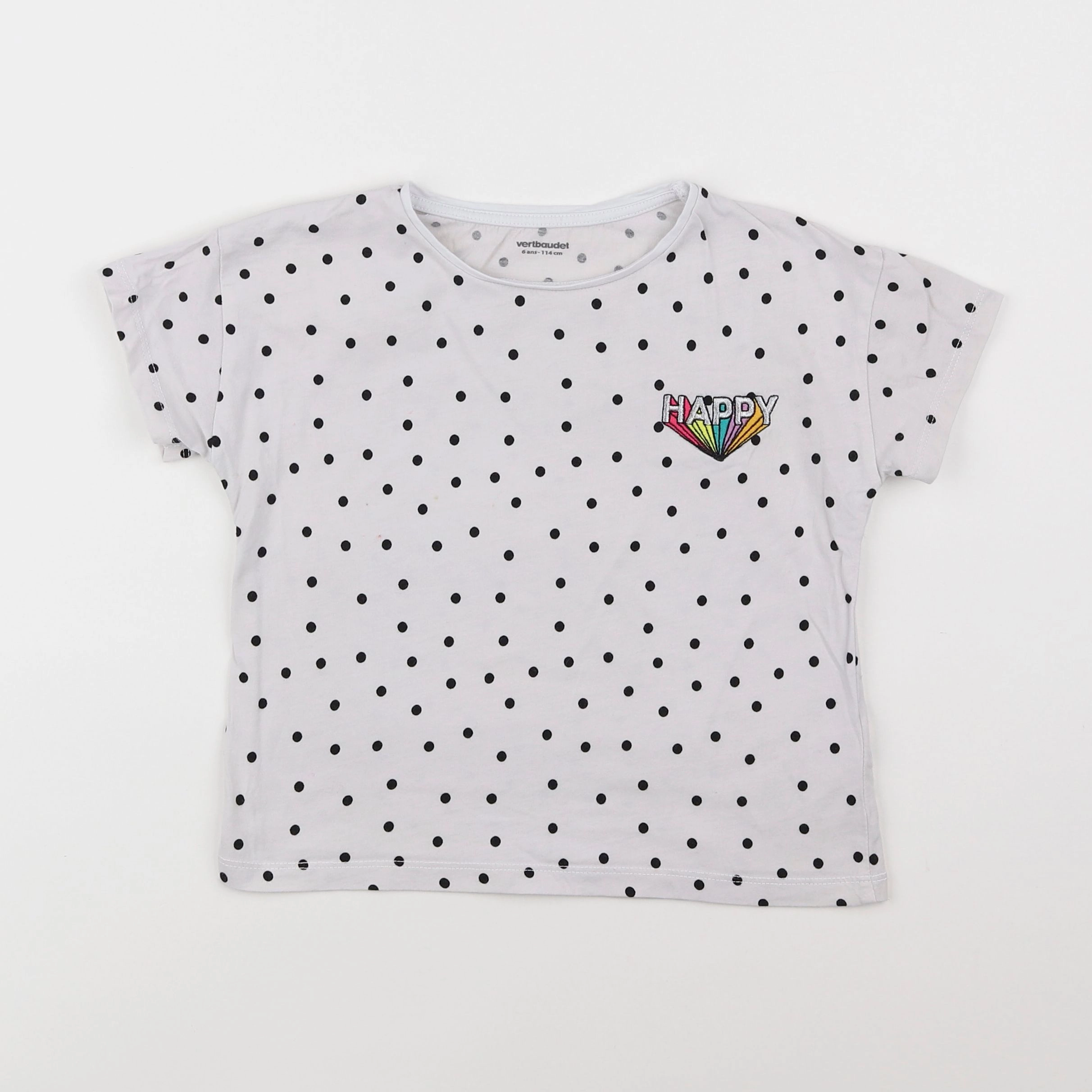 Vertbaudet - tee-shirt blanc - 6 ans