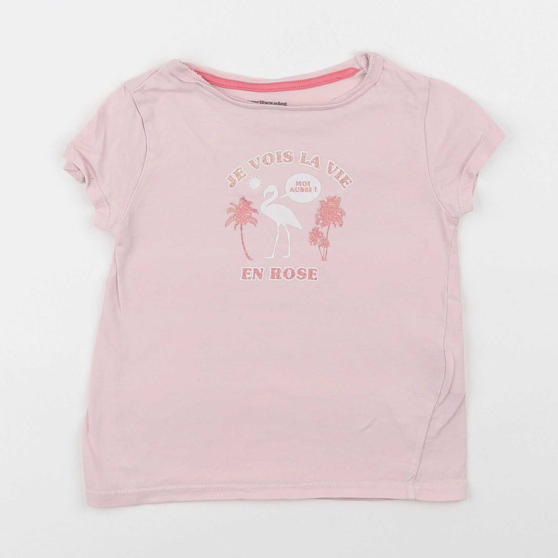 Vertbaudet - tee-shirt rose - 4 ans