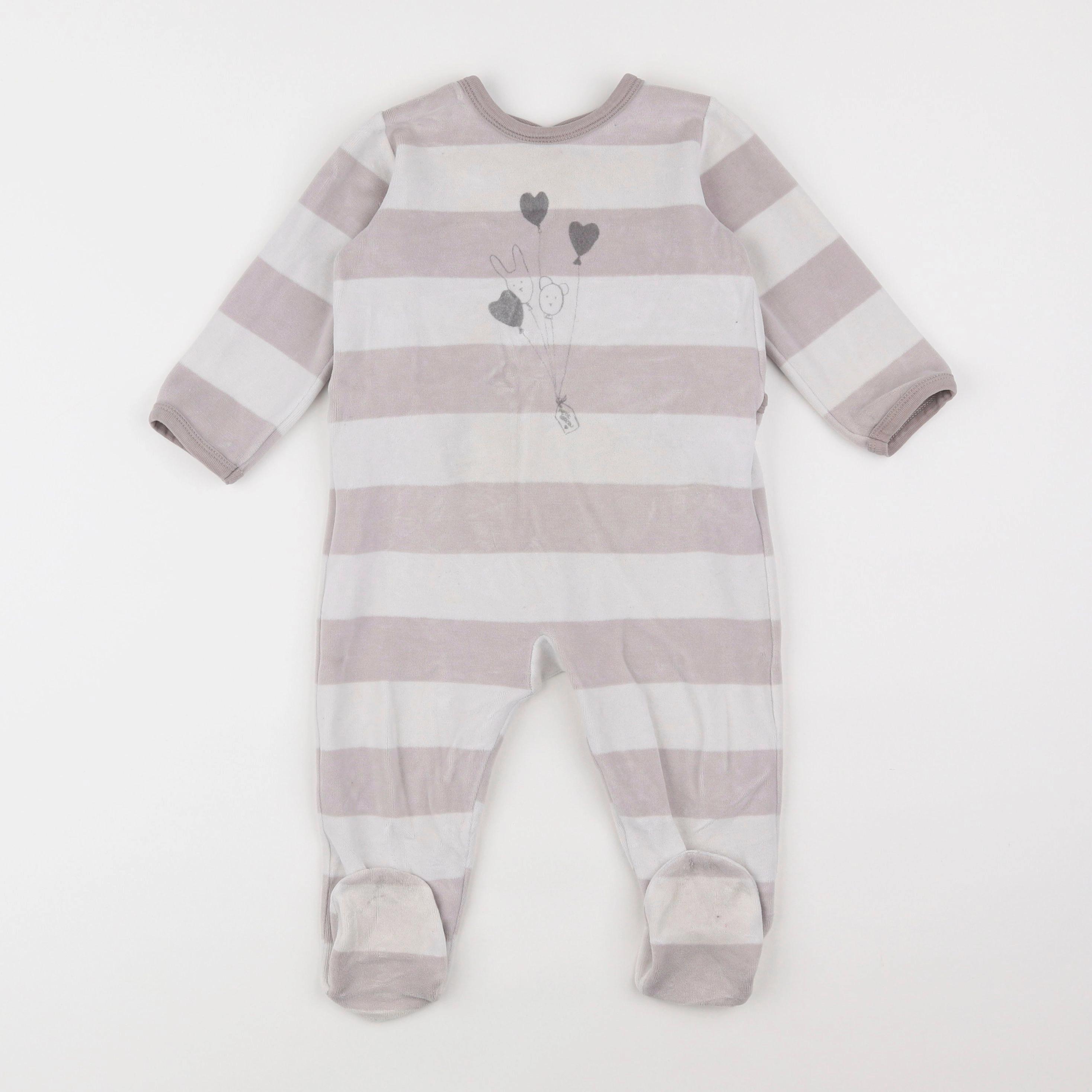 Petit Bateau - pyjama velours beige - 18 mois