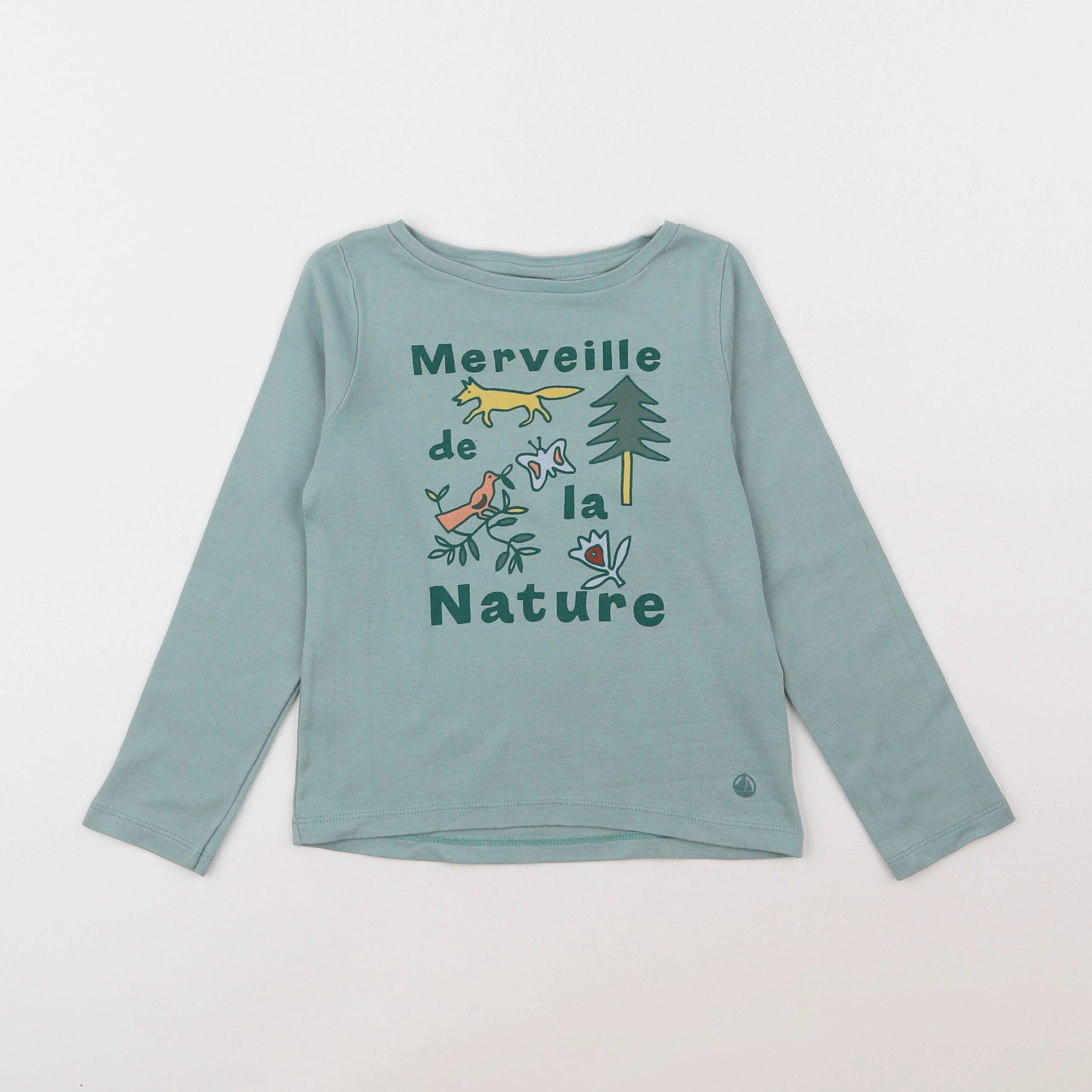 Petit Bateau - tee-shirt vert - 5 ans