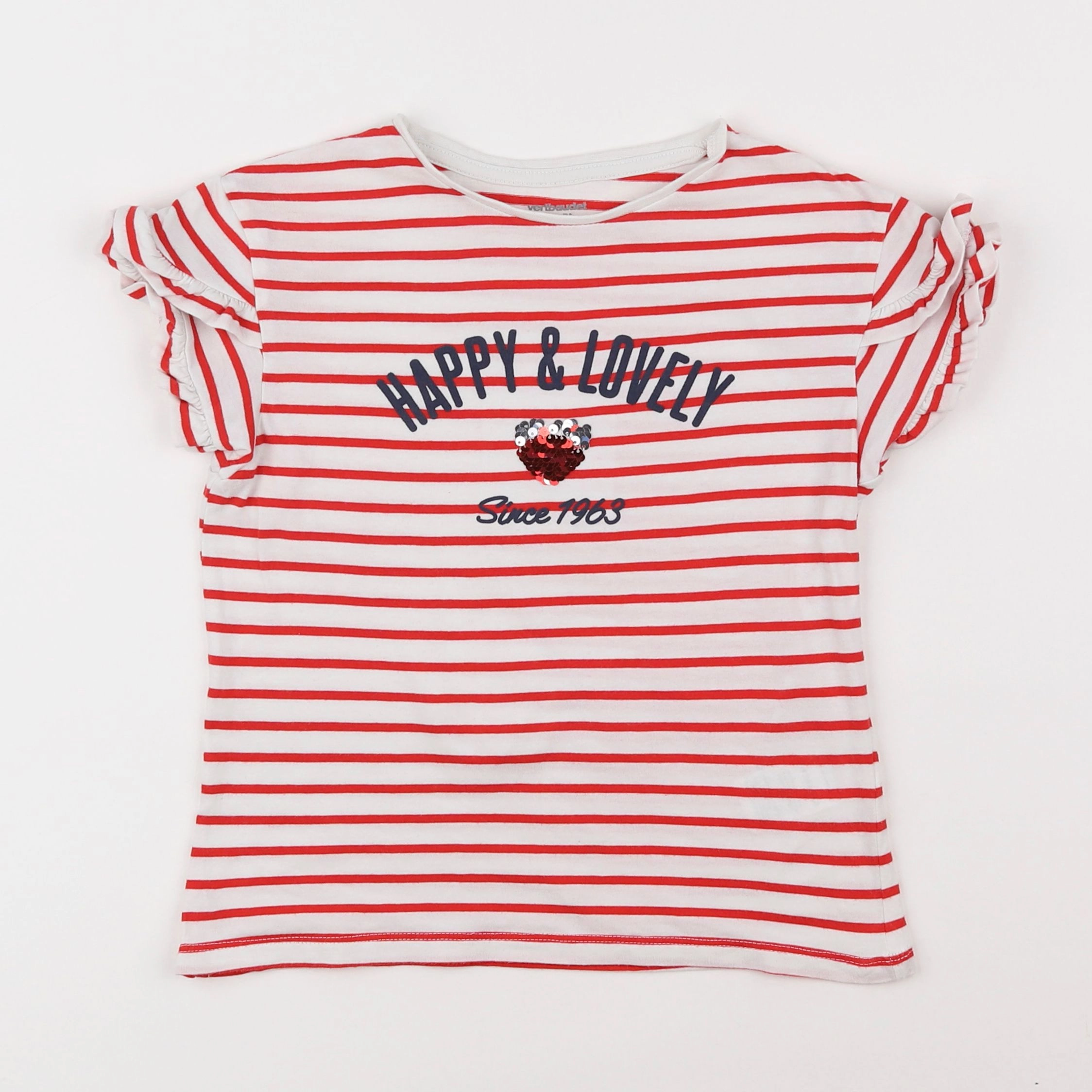 Vertbaudet - tee-shirt rouge - 8 ans