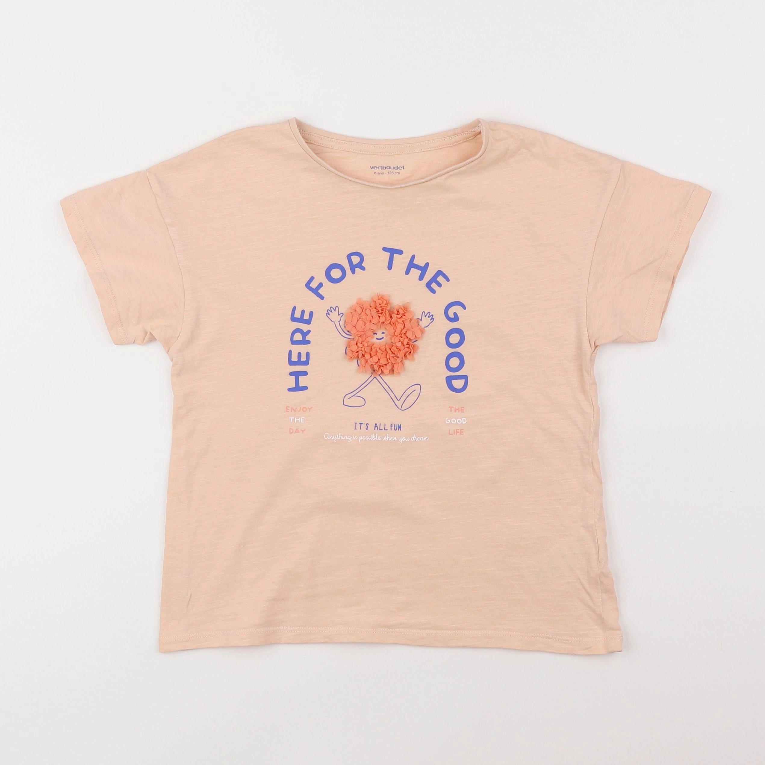 Vertbaudet - tee-shirt orange - 8 ans