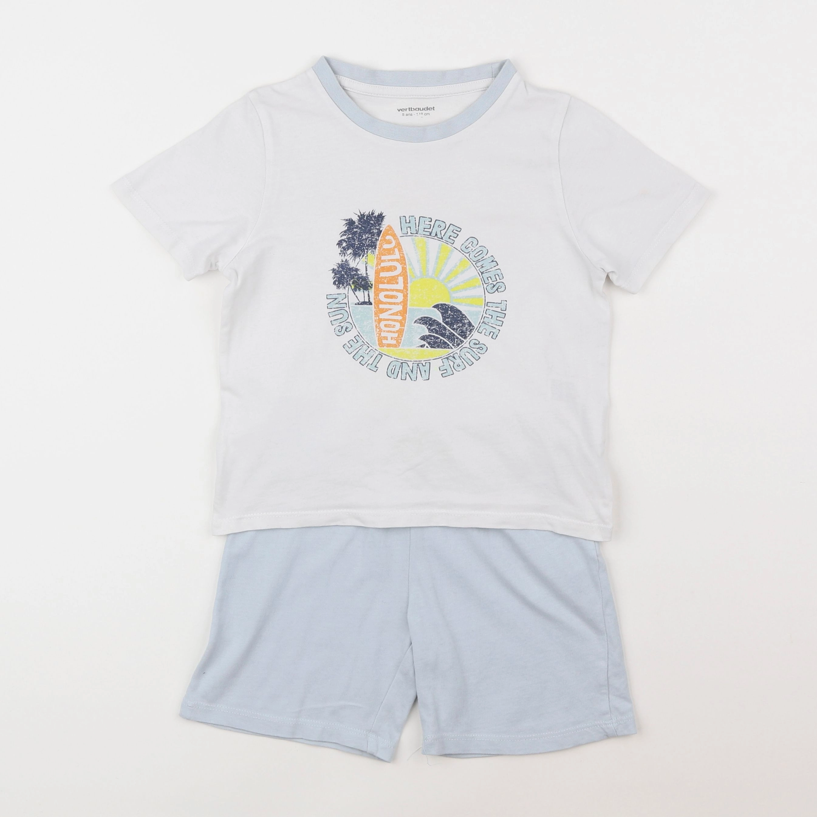 Vertbaudet - pyjama coton bleu - 5 ans