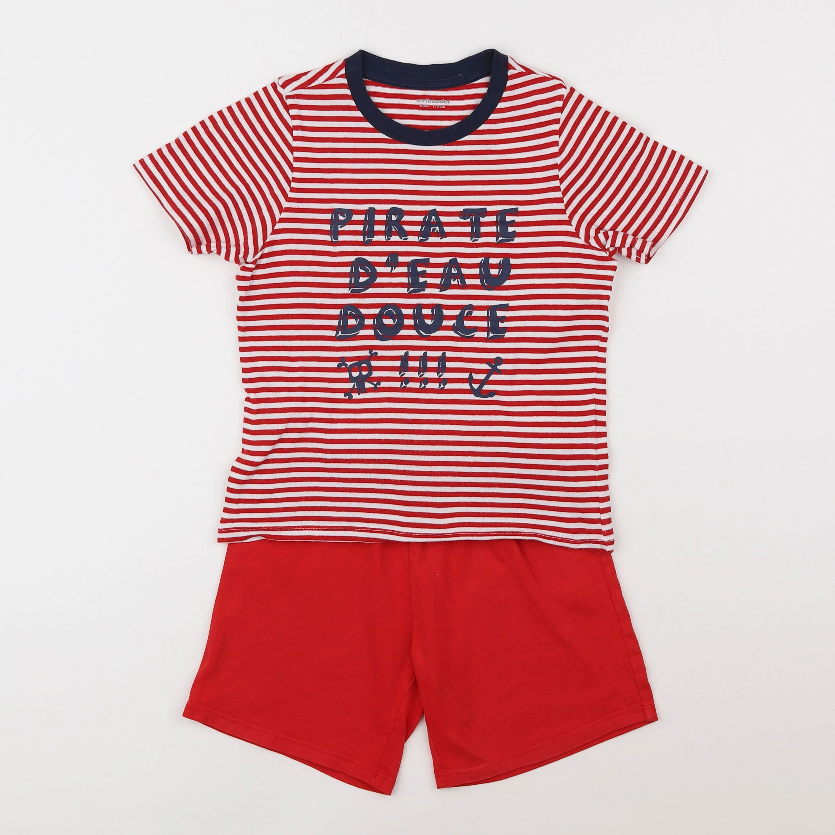 Vertbaudet - pyjama coton rouge - 6 ans