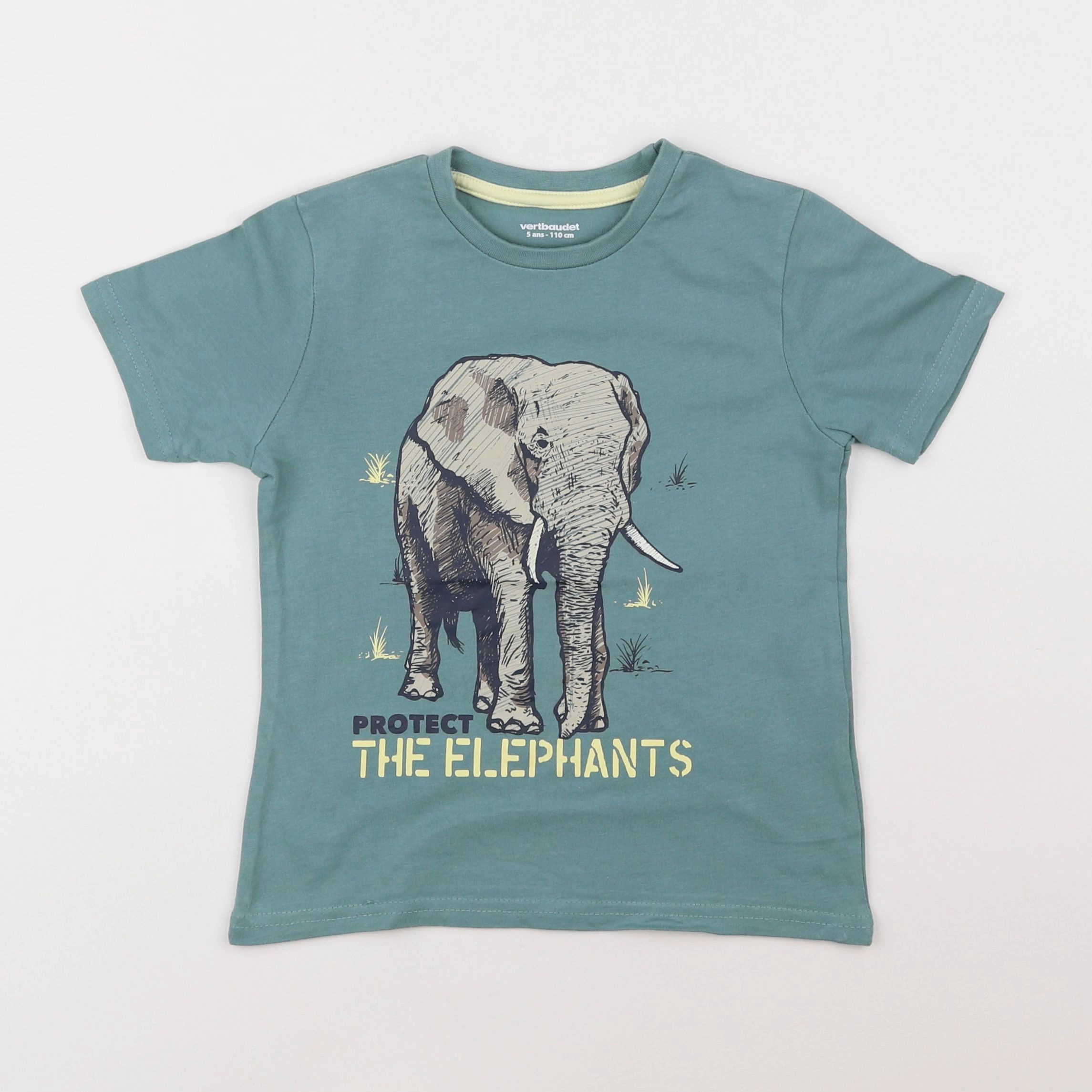 Vertbaudet - tee-shirt vert - 5 ans