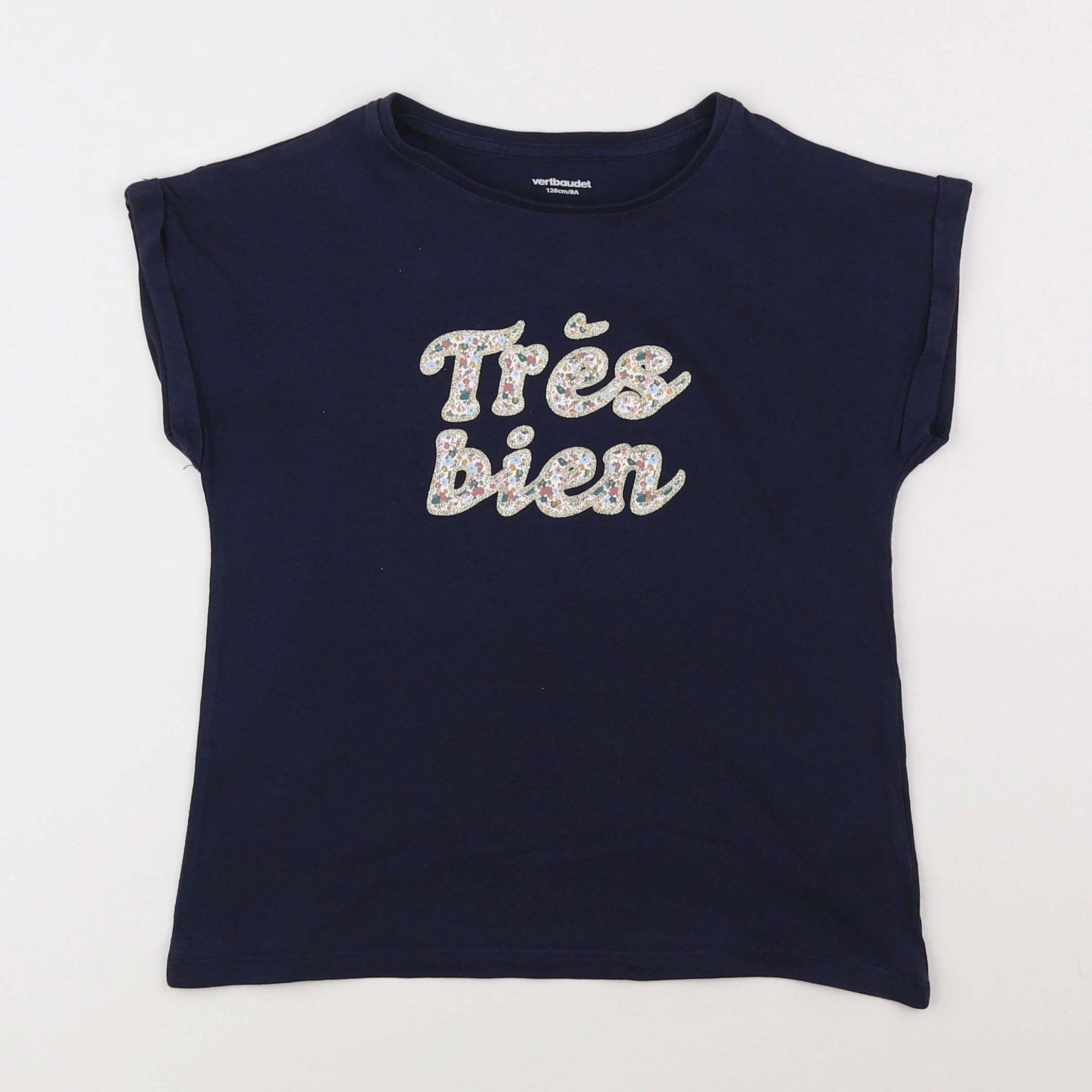 Vertbaudet - tee-shirt bleu - 8 ans