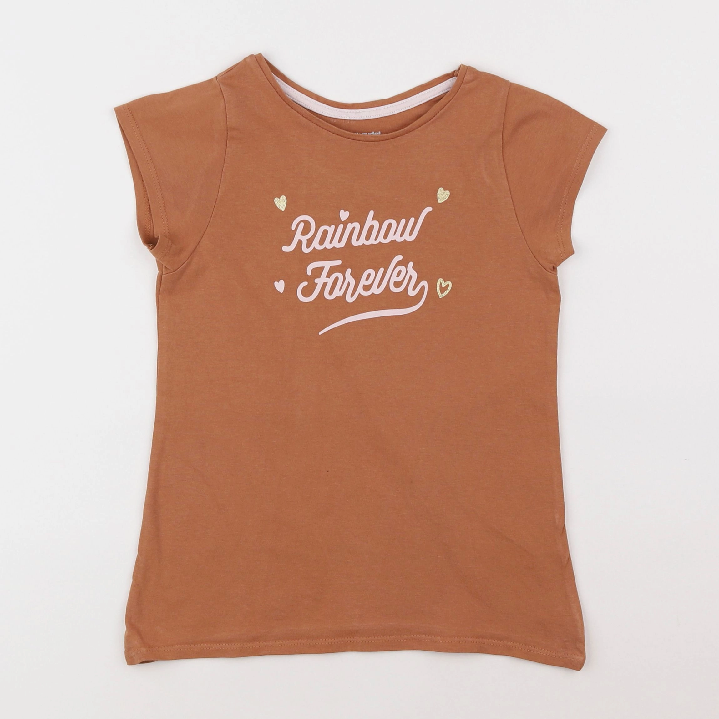 Vertbaudet - tee-shirt marron - 8 ans