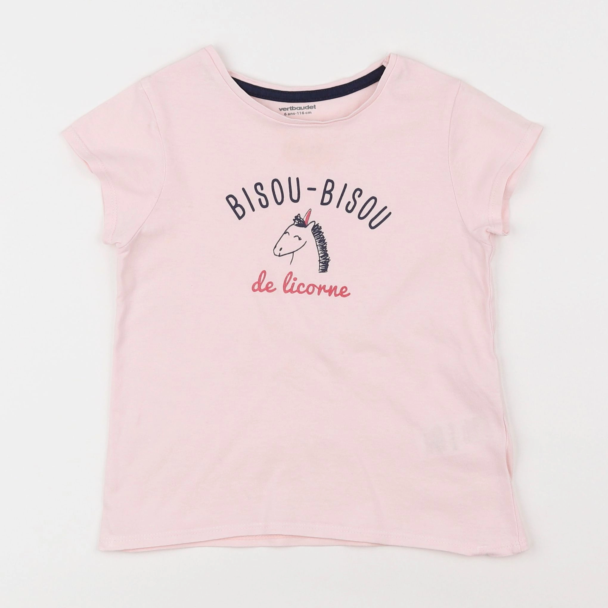 Vertbaudet - tee-shirt rose - 6 ans