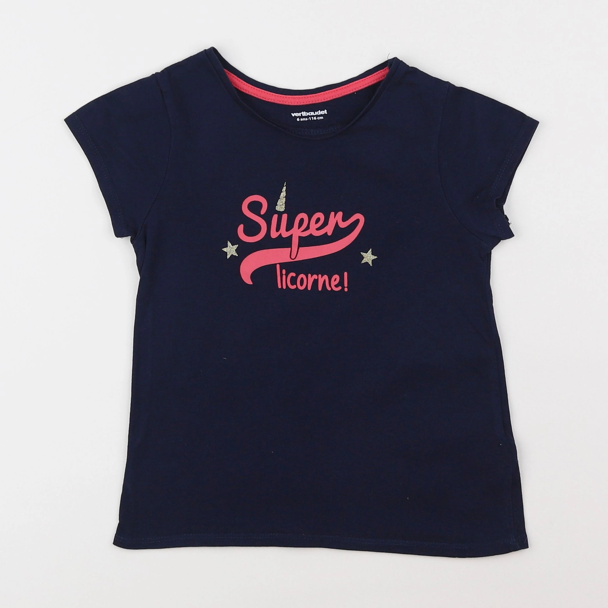 Vertbaudet - tee-shirt bleu - 6 ans