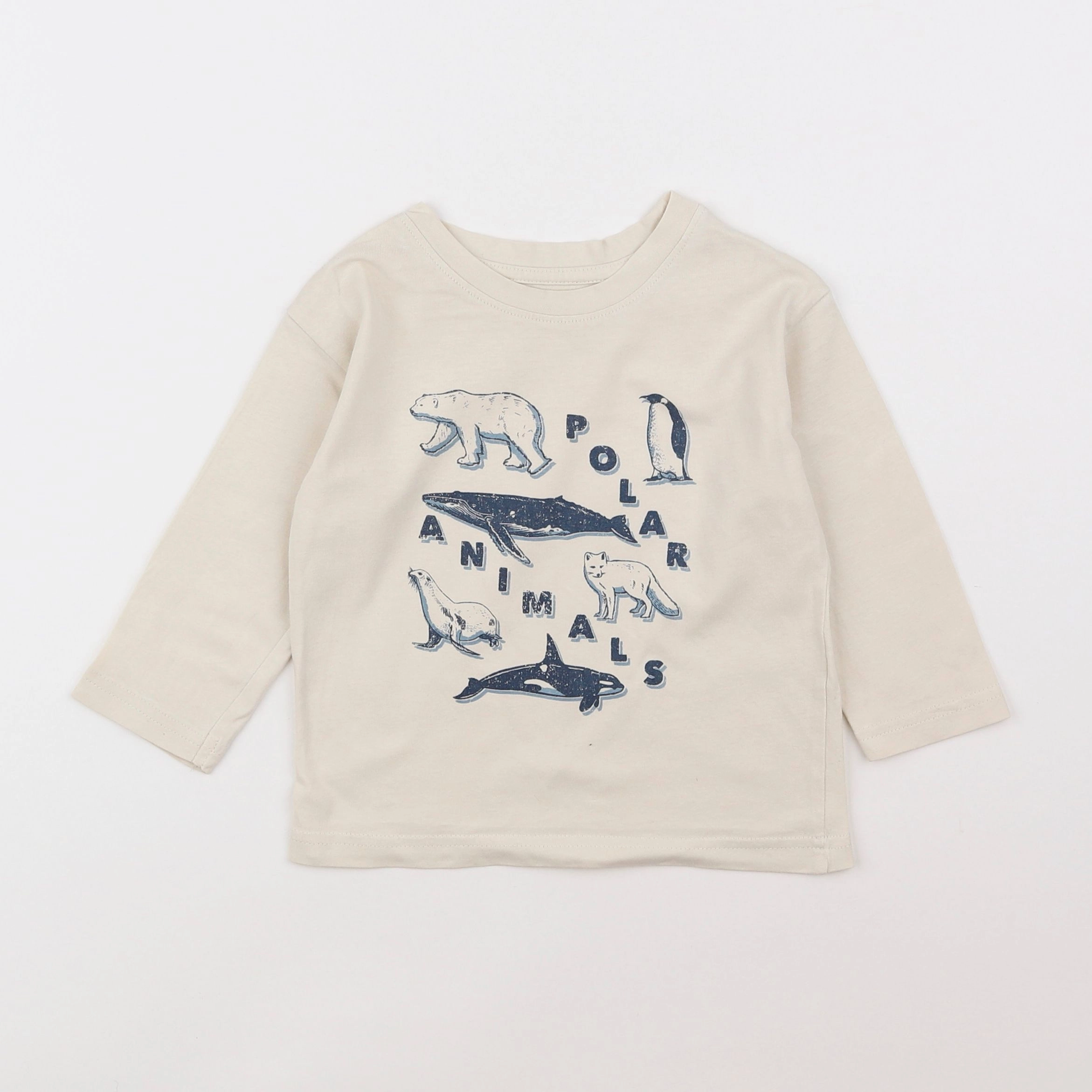 Vertbaudet - tee-shirt beige - 2 ans