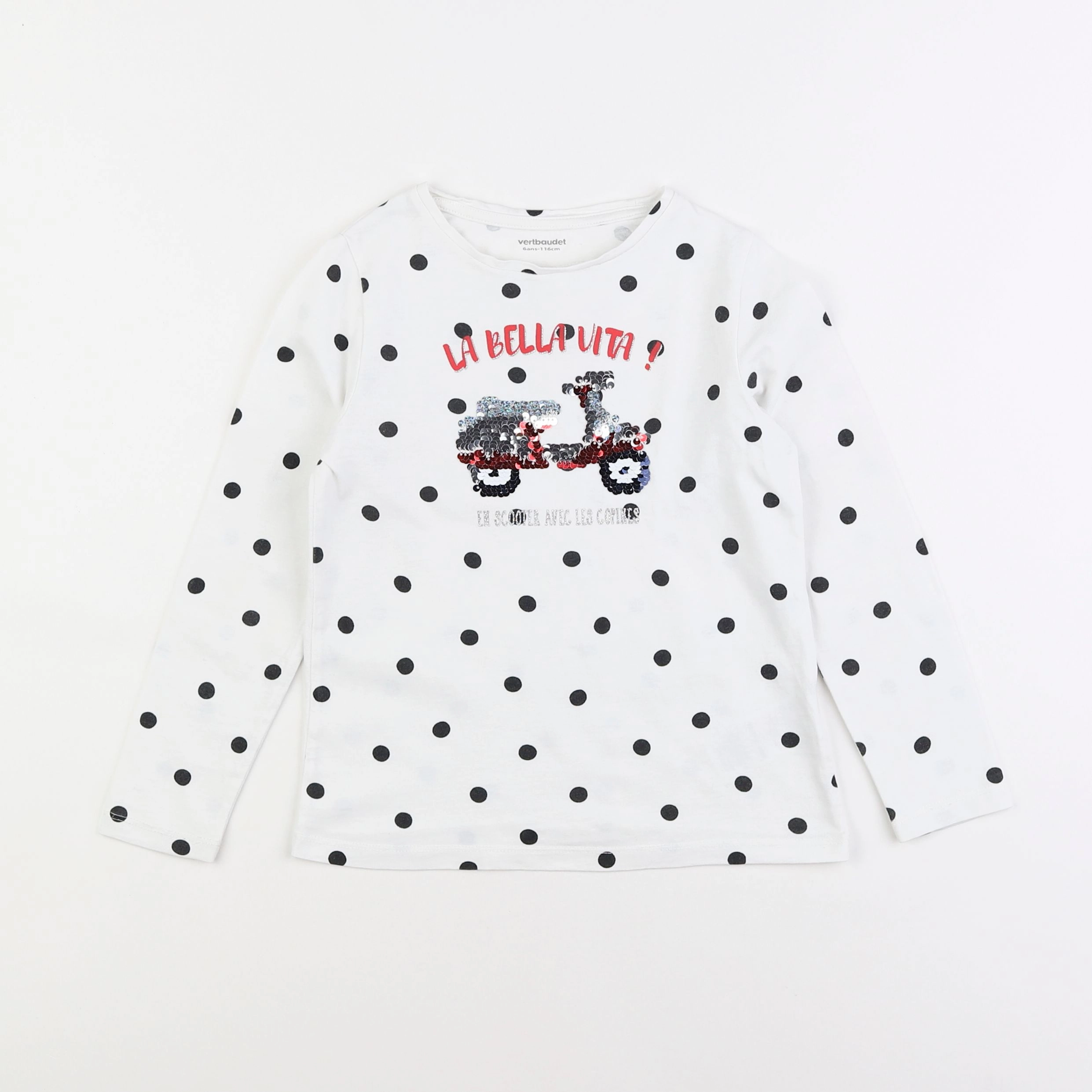 Vertbaudet - tee-shirt blanc - 6 ans