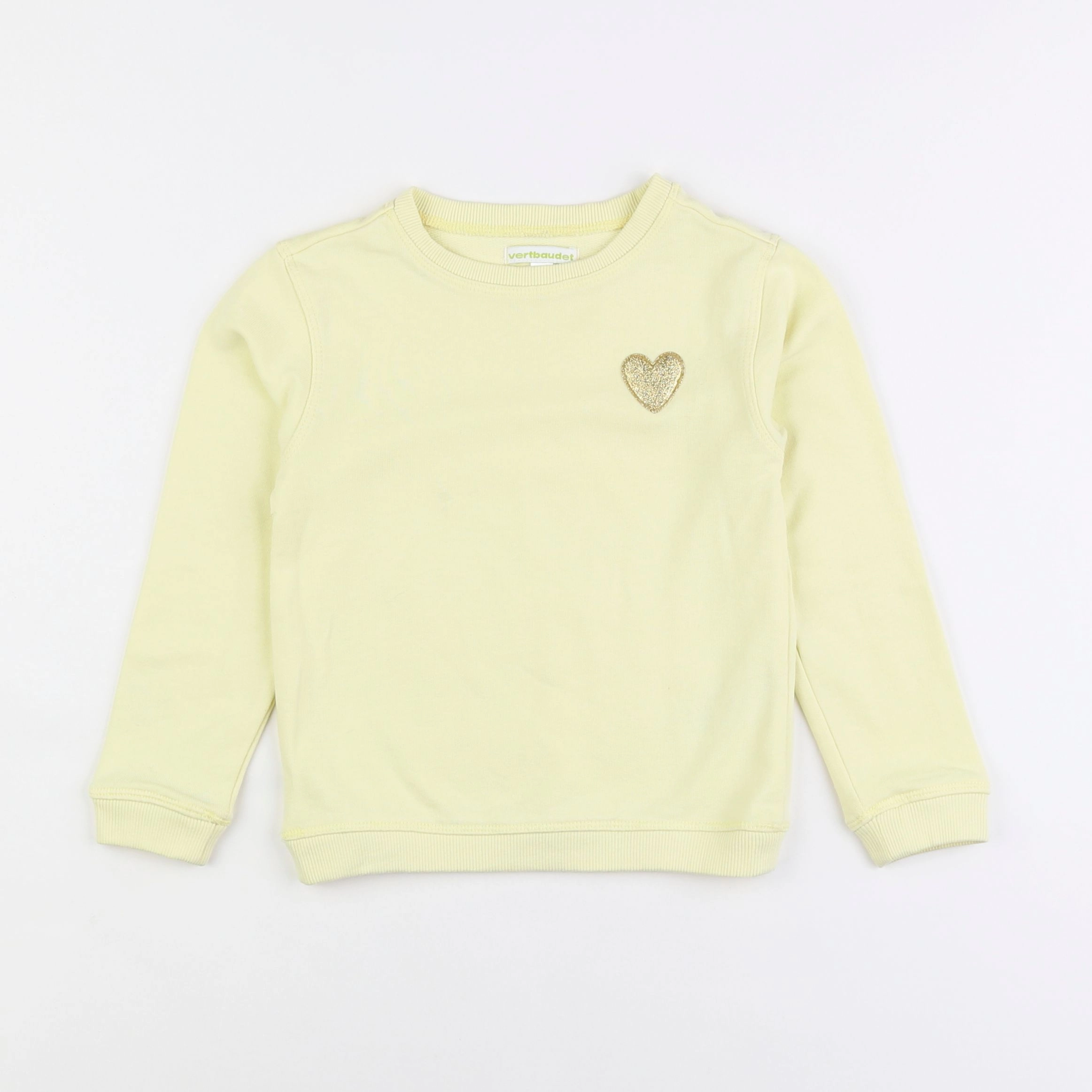 Vertbaudet - sweat jaune - 5 ans