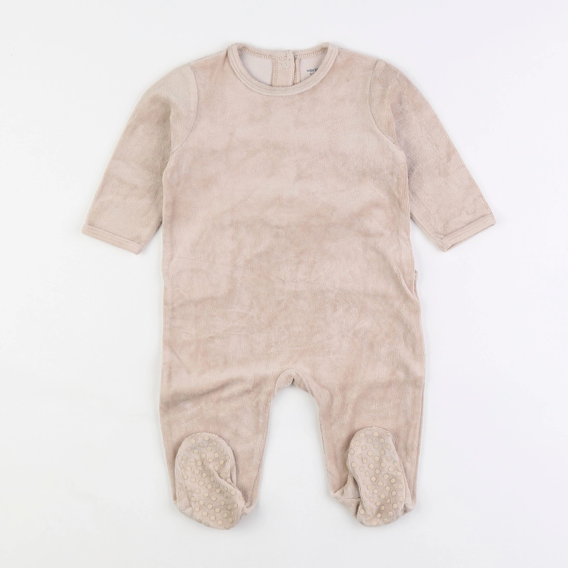 Vertbaudet - pyjama velours beige - 9 mois